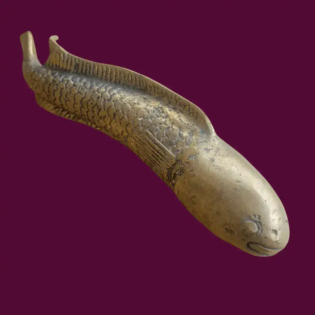 Solid Brass Fish Figurine Sculpture - Image 3