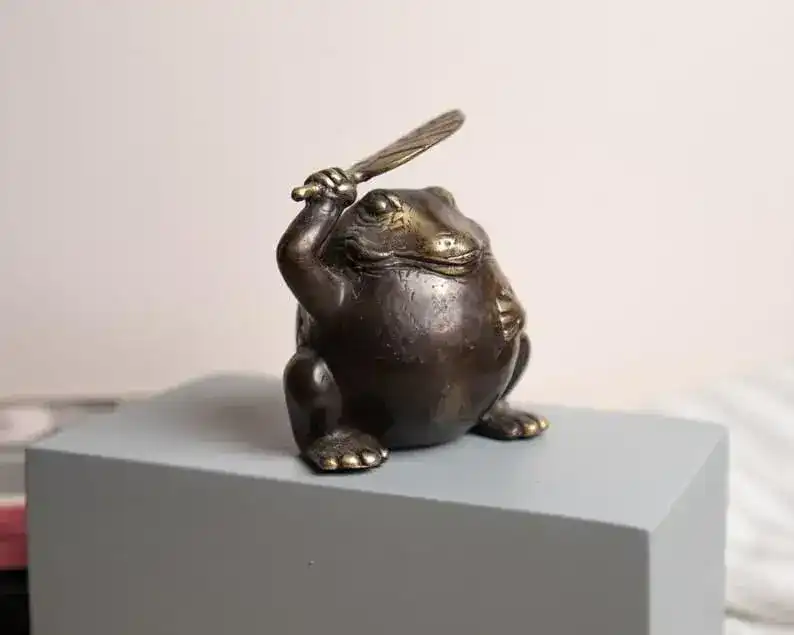 Solid Brass Frog Figurine - Image 6