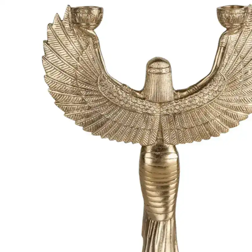Solid Brass ISIS Egyptian Goddess Candelabra Candle Holder - Image 4