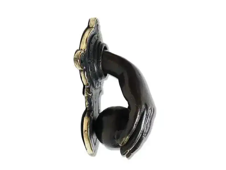 Solid Brass Lady Hand and Ball Door Knocker
