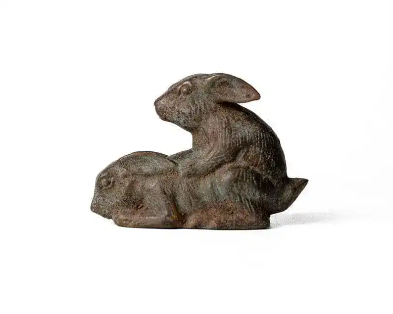 Solid Brass Making-Love Rabbits Figurine - Image 8