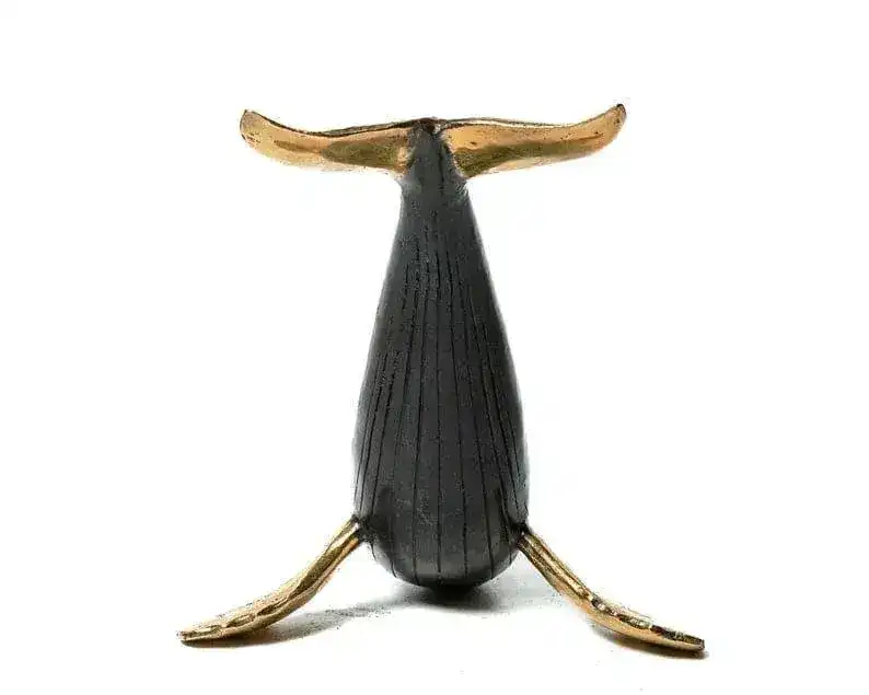 Solid Brass Posing Whale Figurine - Image 8