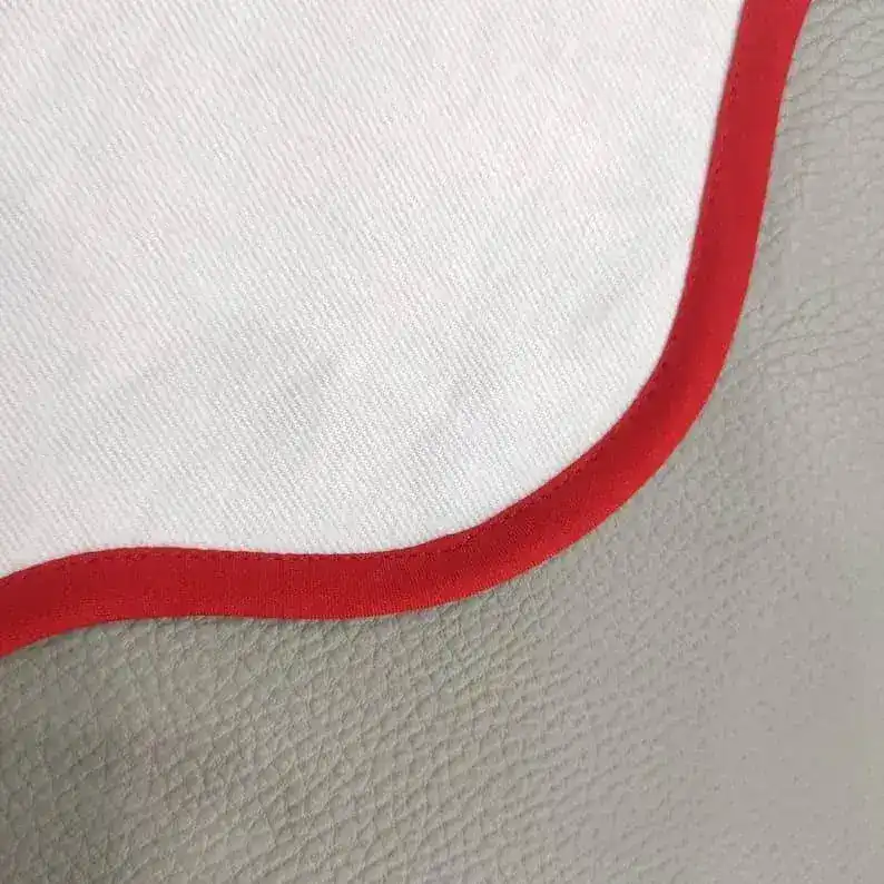 Solid Scalloped Round Cotton Placemats - Image 3