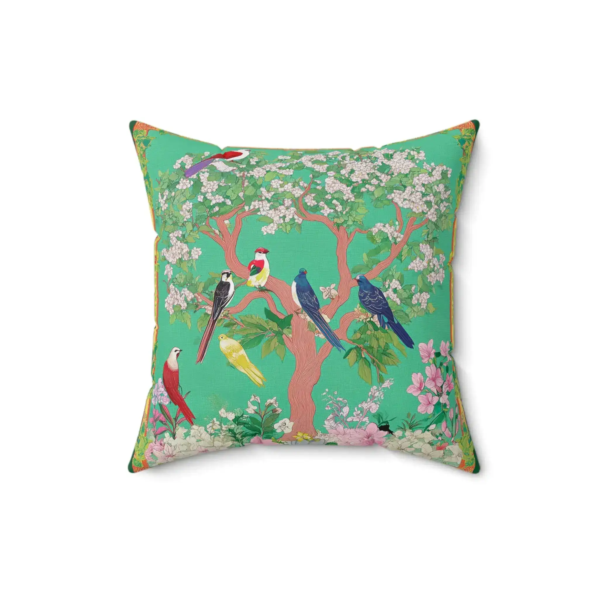 Songbird Blossom Tree Throw Pillow - Image 4