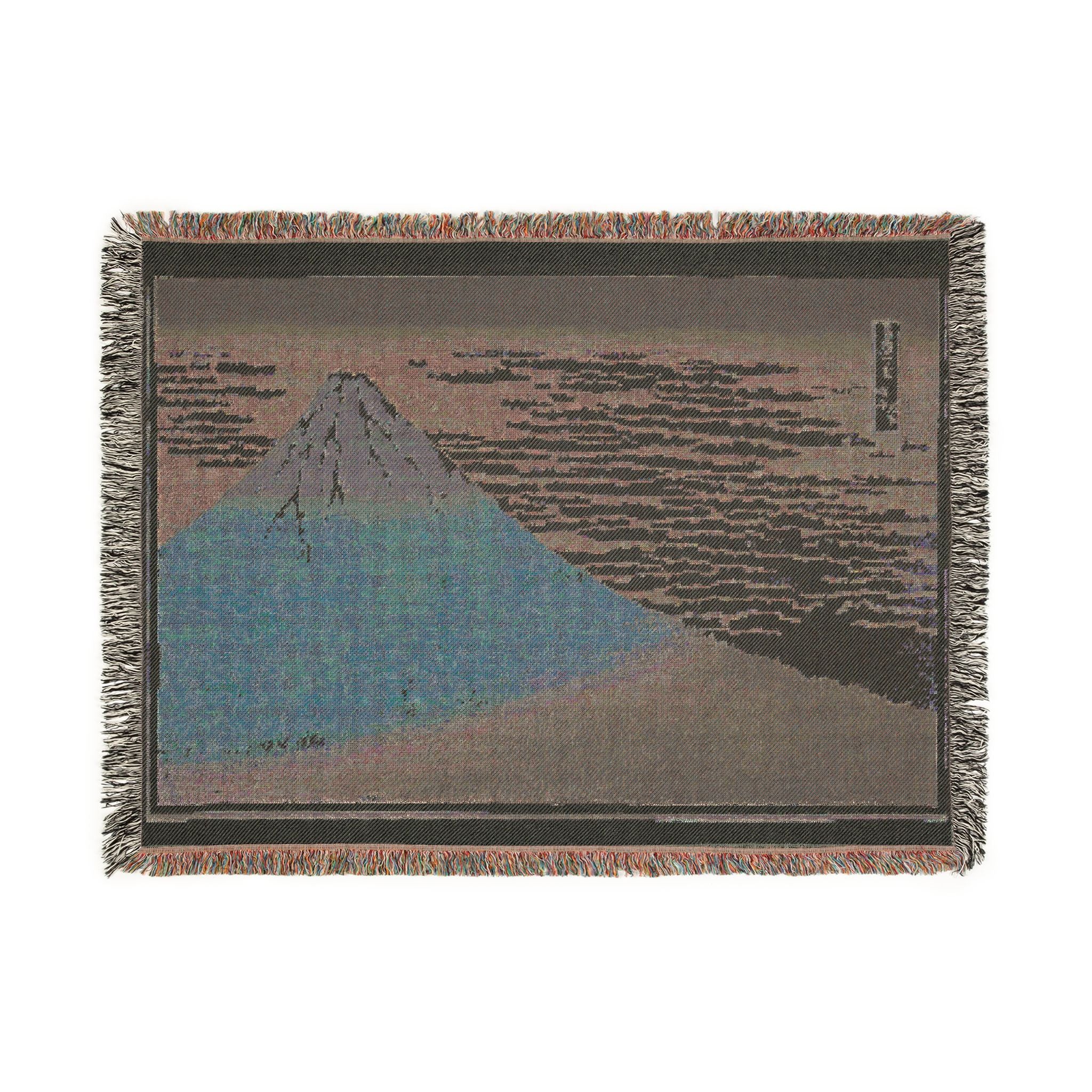South Wind, Clear Sky, from Thirty-Six Views of Mount Fuji Woven Throw Blanket - Image 7