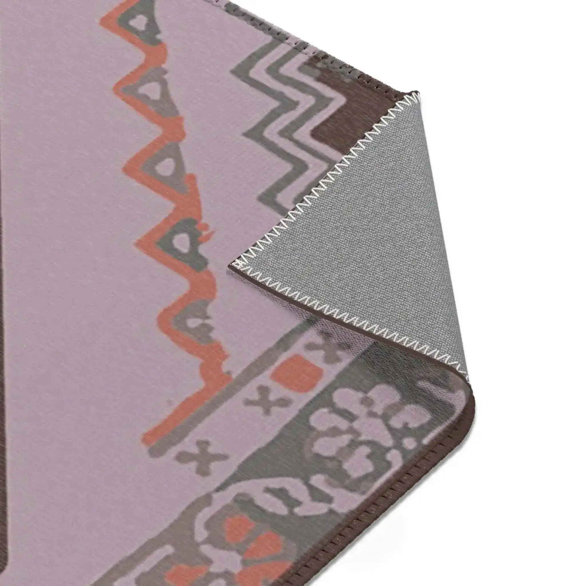 Southwestern Diamond Rust and Mauve Accent Rug - Image 8