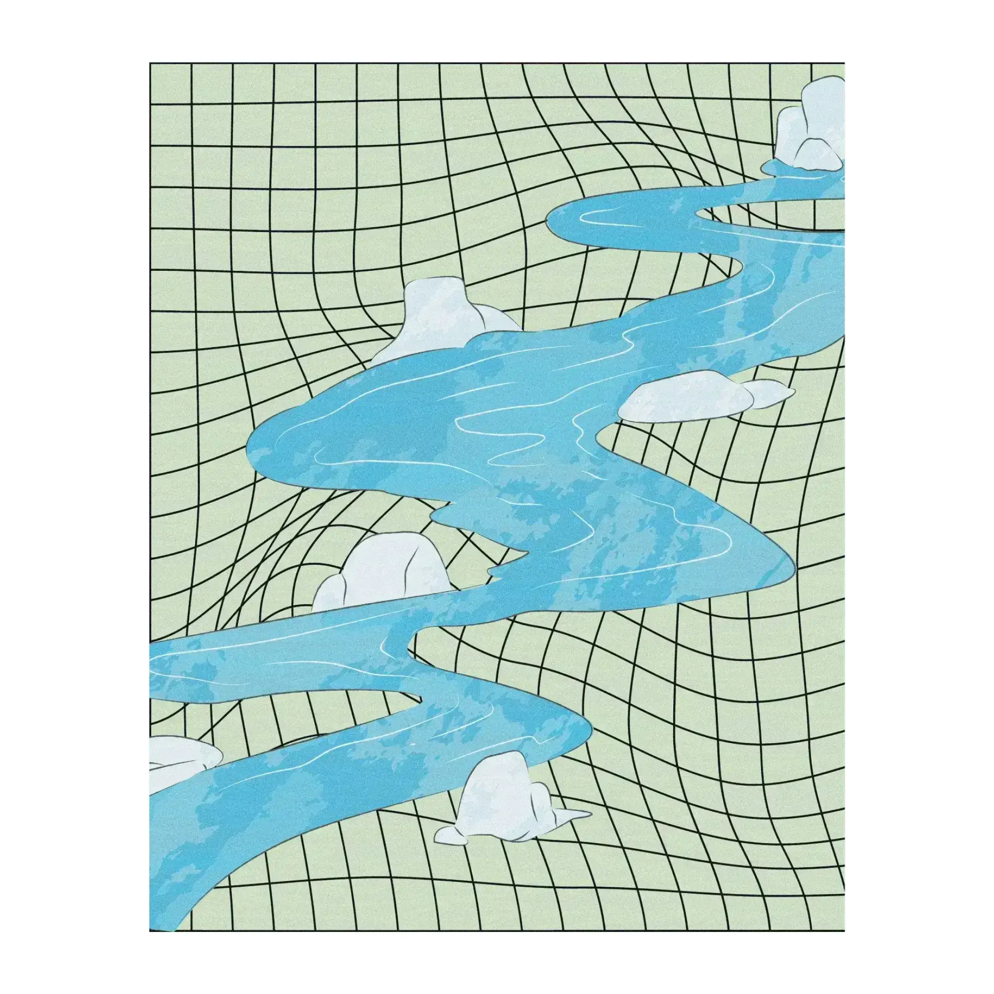 Space Time River Flow Hand Tufted Wool Rug