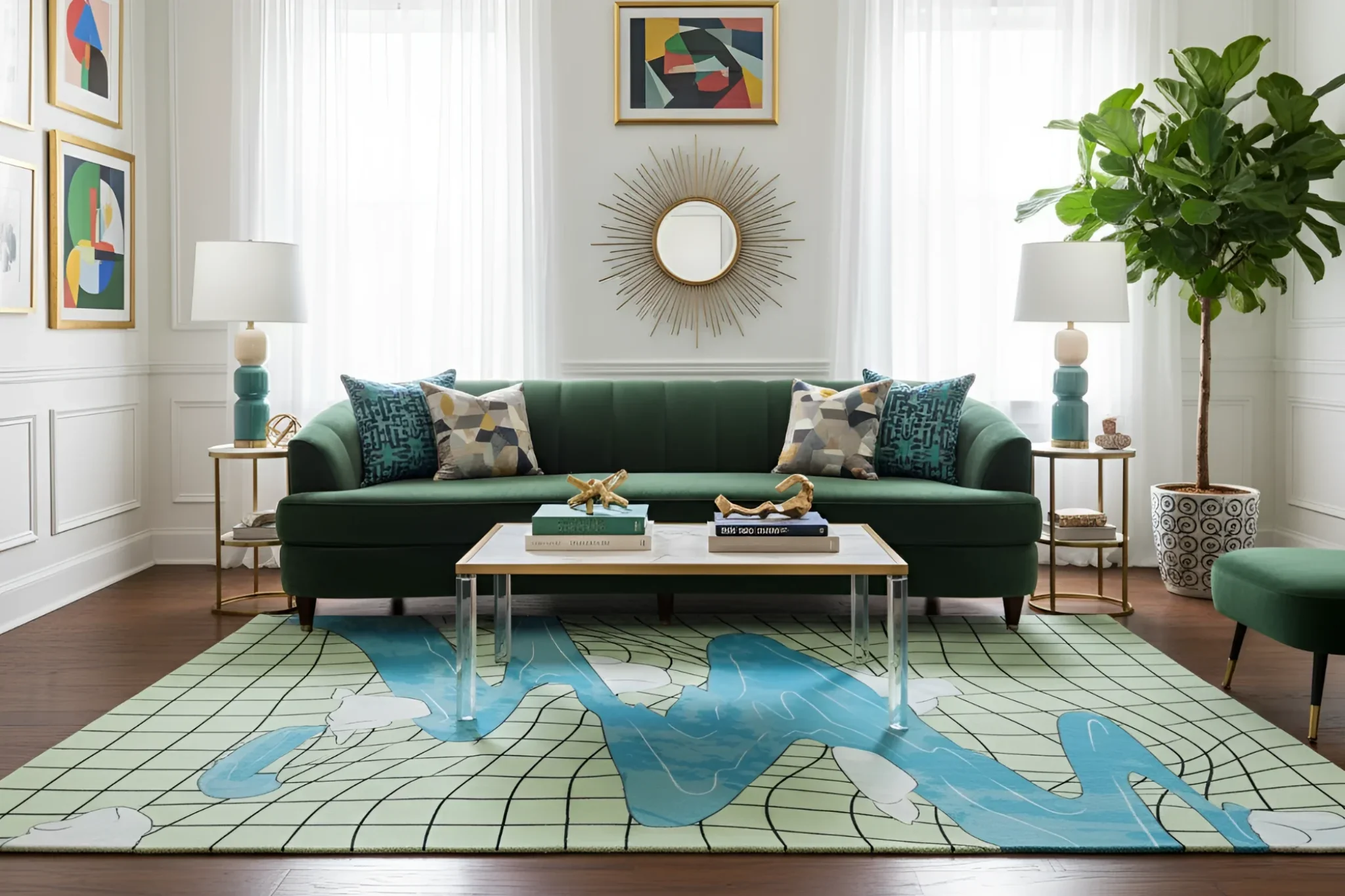 Space Time River Flow Hand Tufted Wool Rug - Image 2