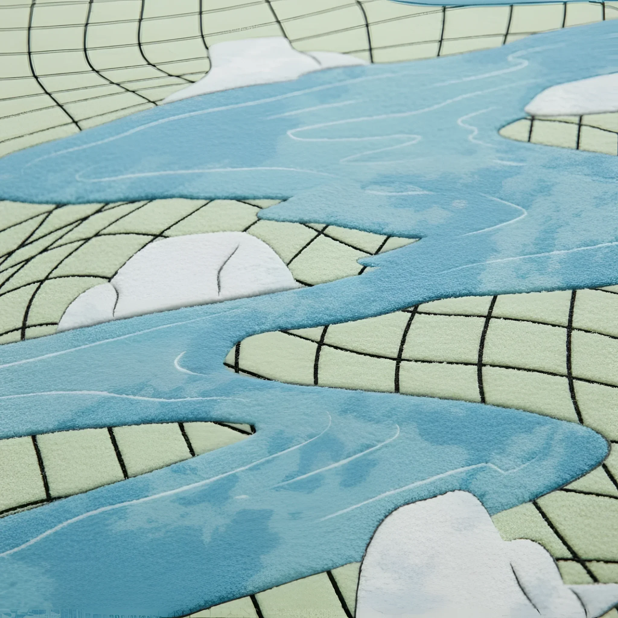 Space Time River Flow Hand Tufted Wool Rug - Image 4