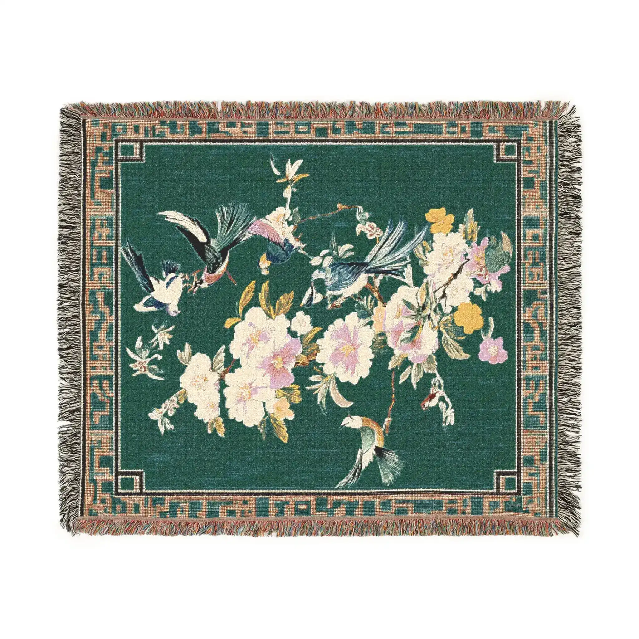 Spring Aviary Blossom Woven Blanket - Image 3