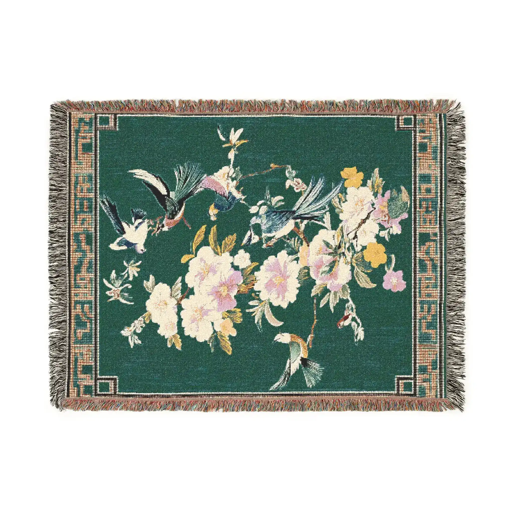 Spring Aviary Blossom Woven Blanket - Image 4