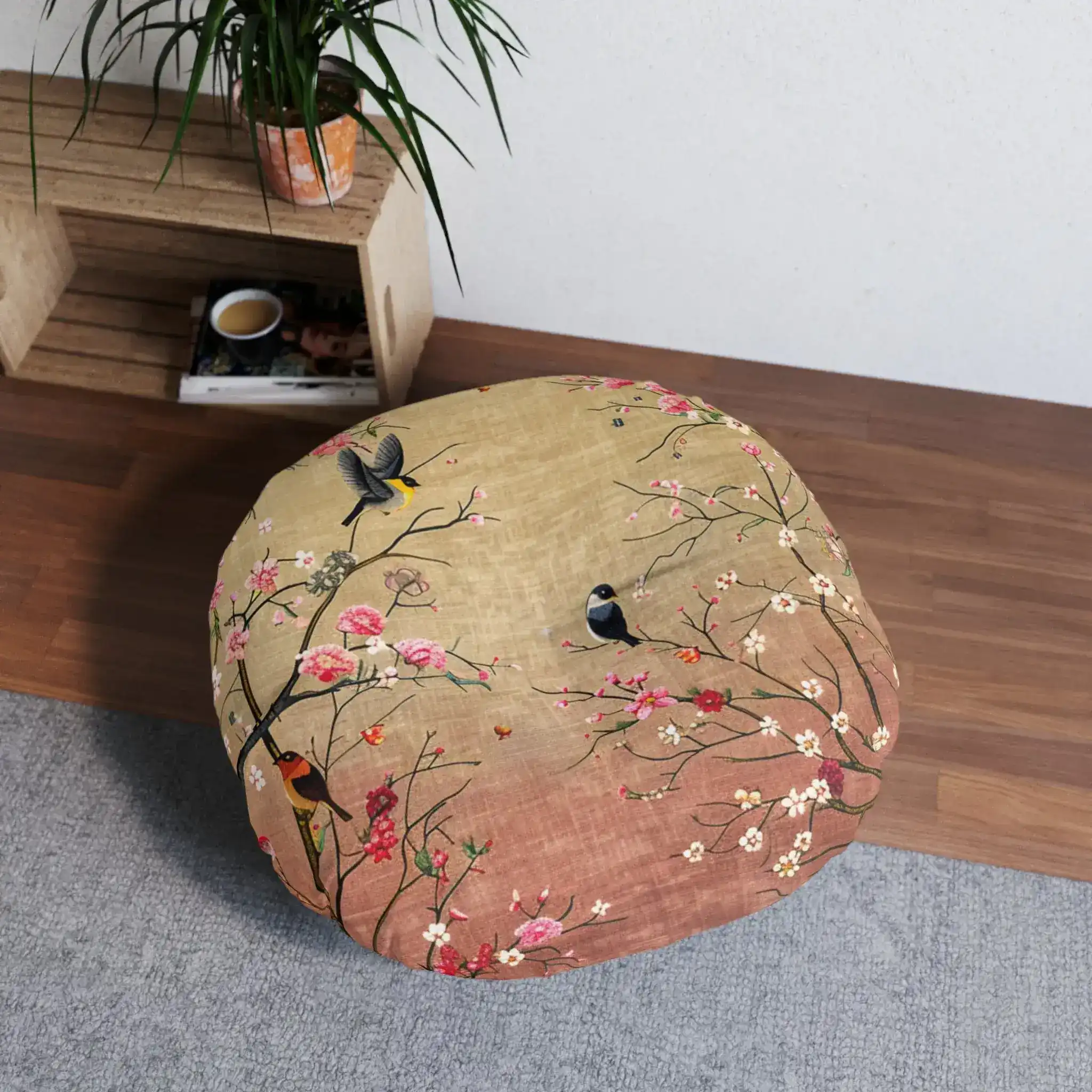 Spring Blossom Birds Floor Pillow - Image 8
