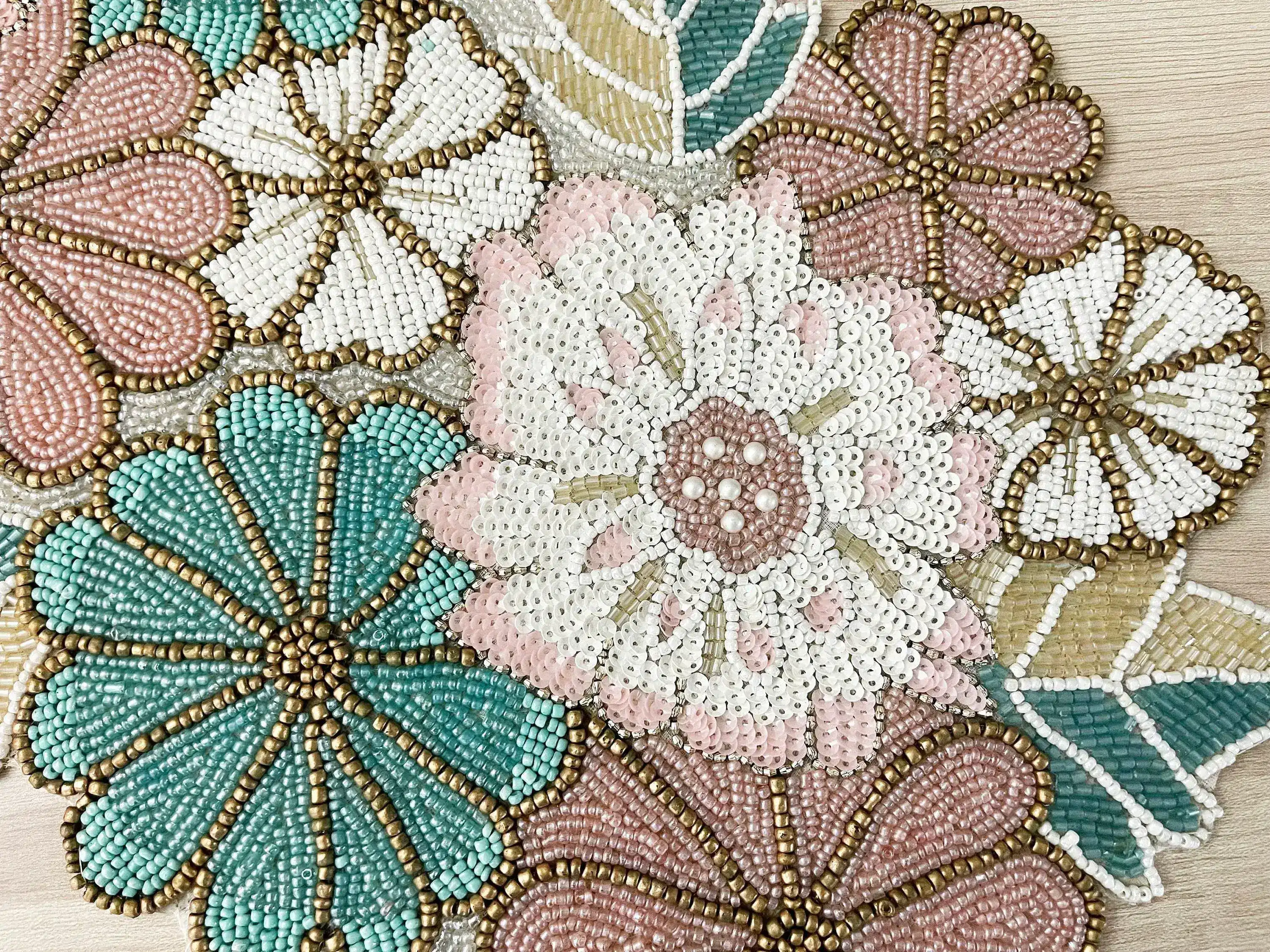 Spring Floral Garden Beaded Table Runner - Image 3