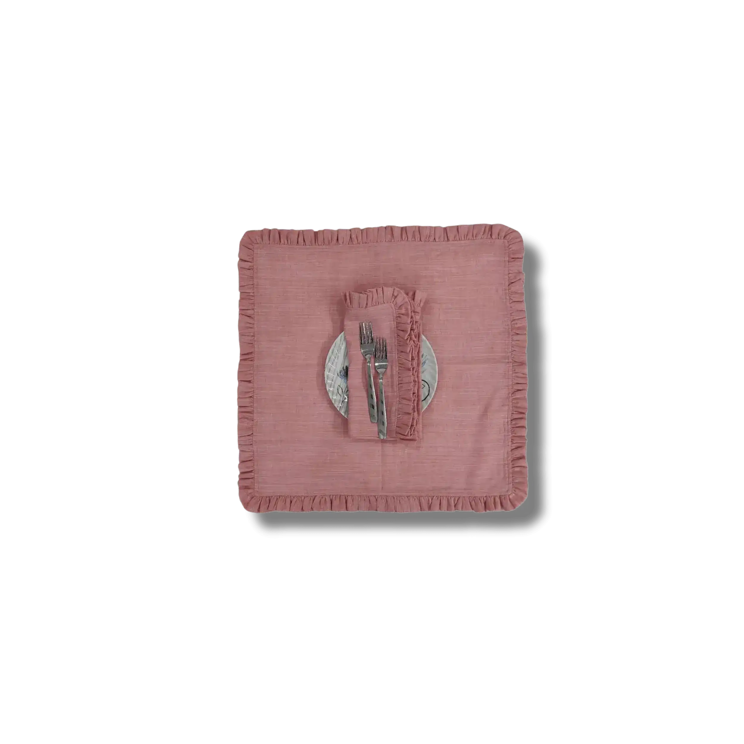 Square Linen Ruffle Napkins - Image 5