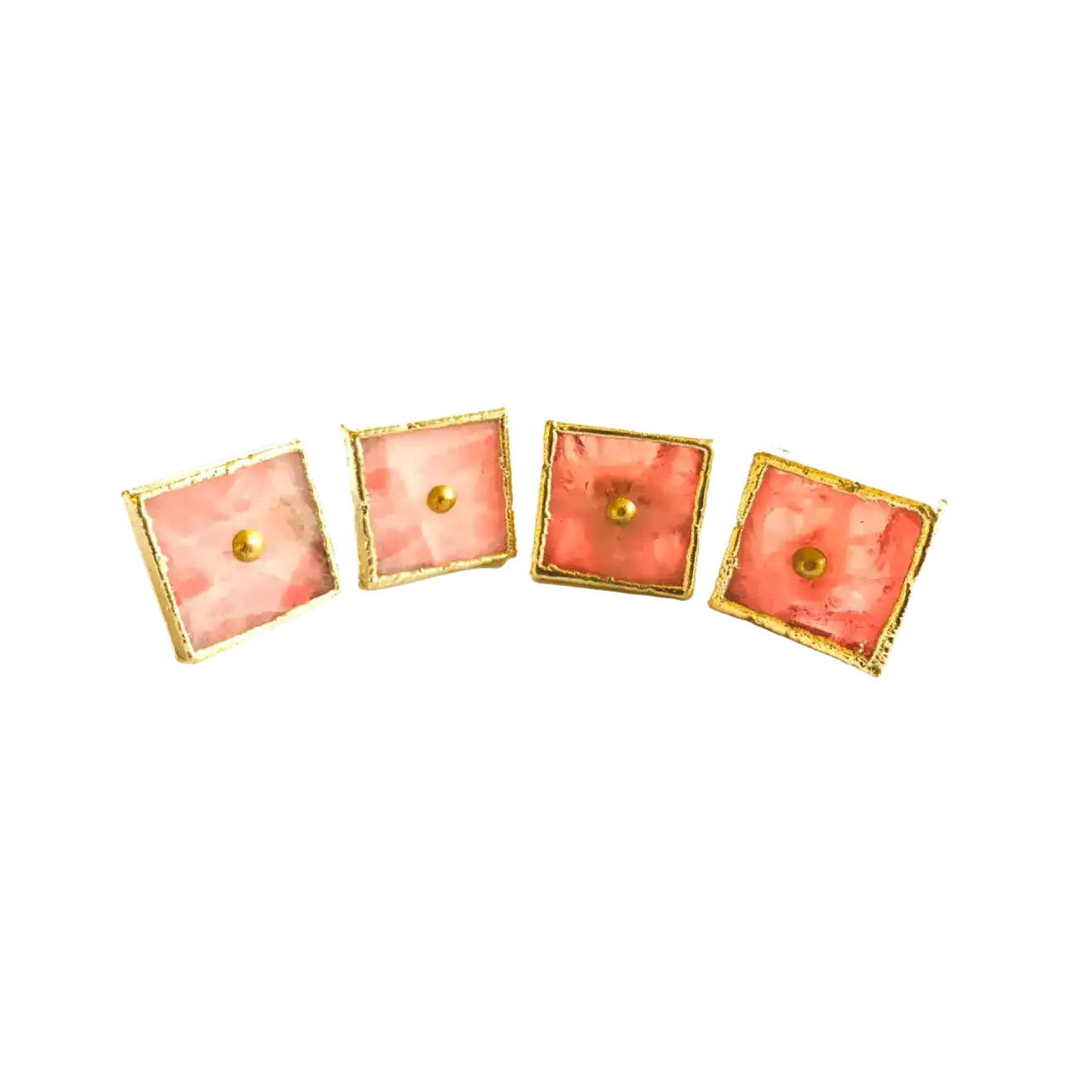 Square Rose Quartz Cabinet Door Pull Handle - Set of 4 - Image 3