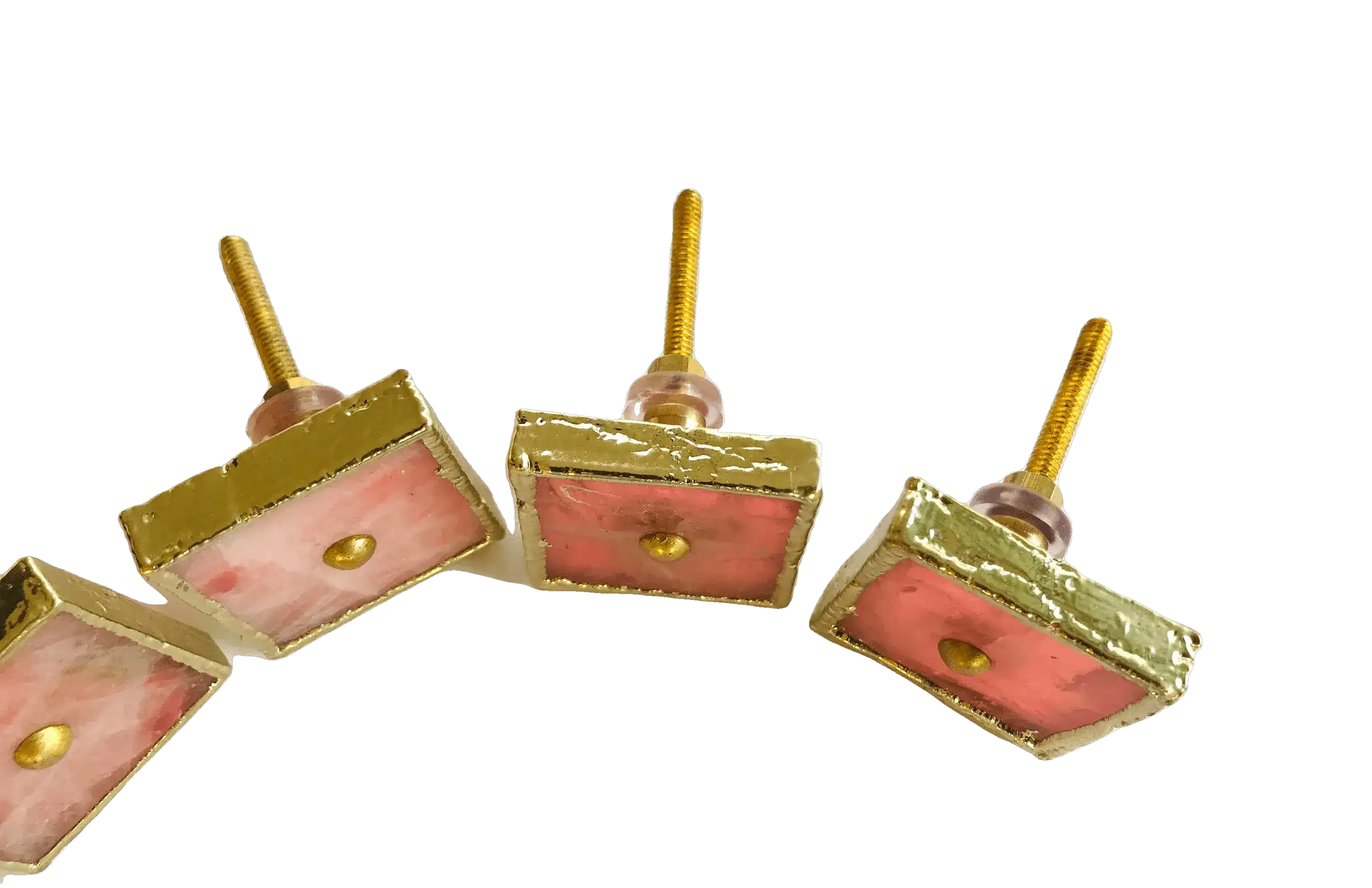 Square Rose Quartz Cabinet Door Pull Handle - Set of 4 - Image 7
