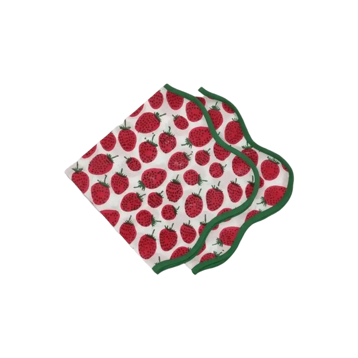 Strawberry Hand Block Printed Cotton Napkins - Image 4