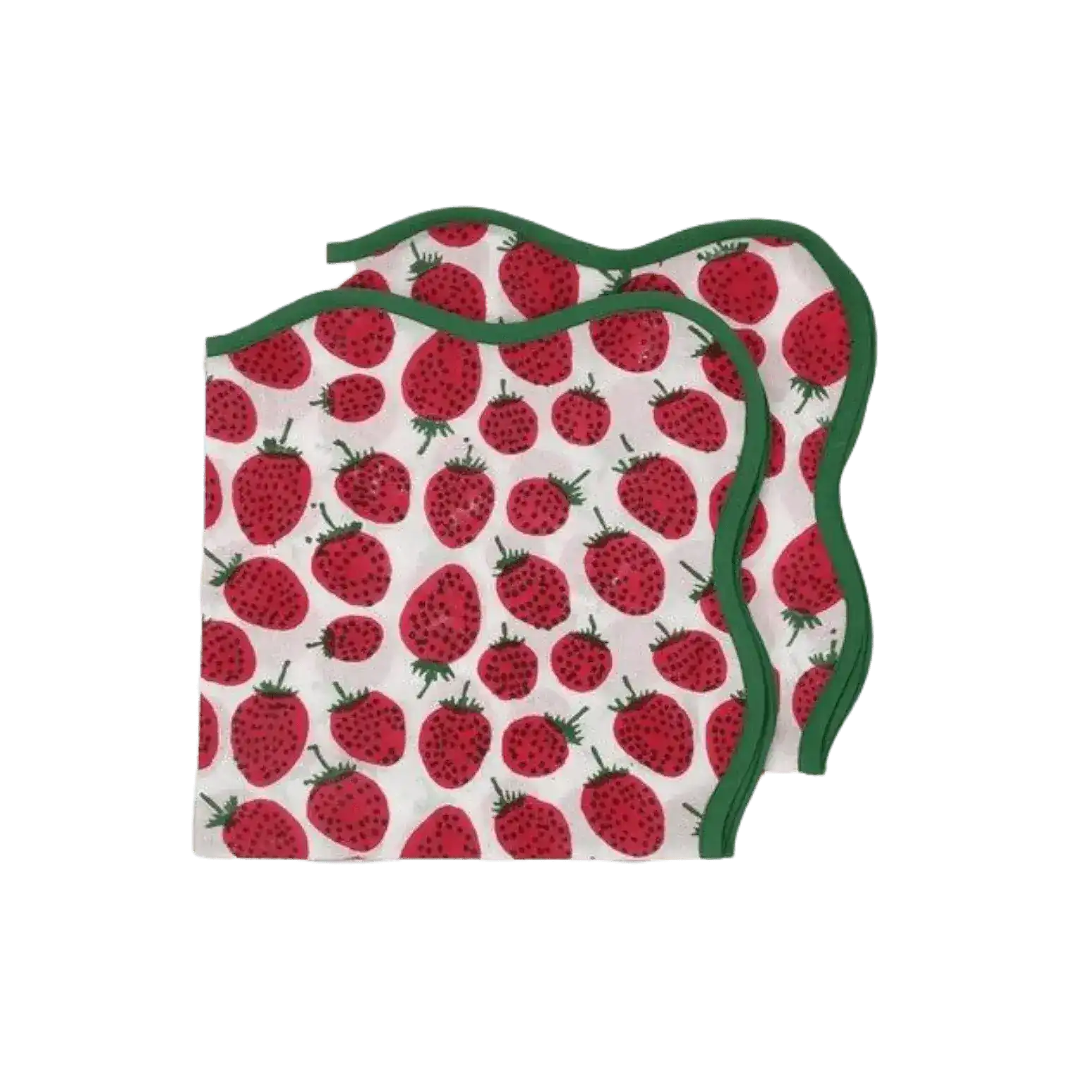 Strawberry Hand Block Printed Cotton Napkins - Image 5