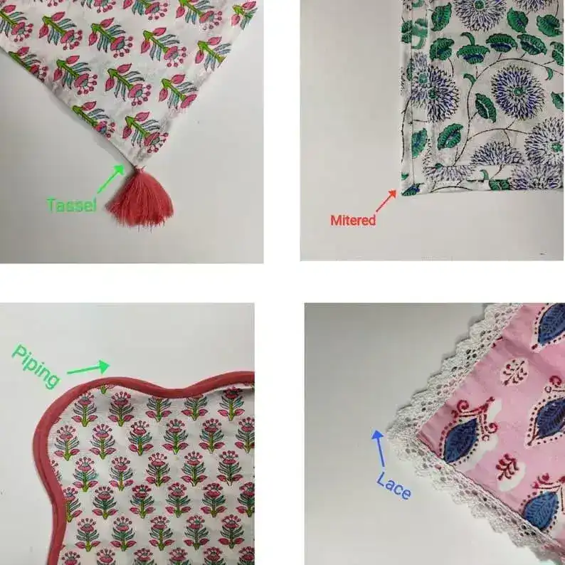 Strawberry Hand Block Printed Cotton Napkins - Image 9