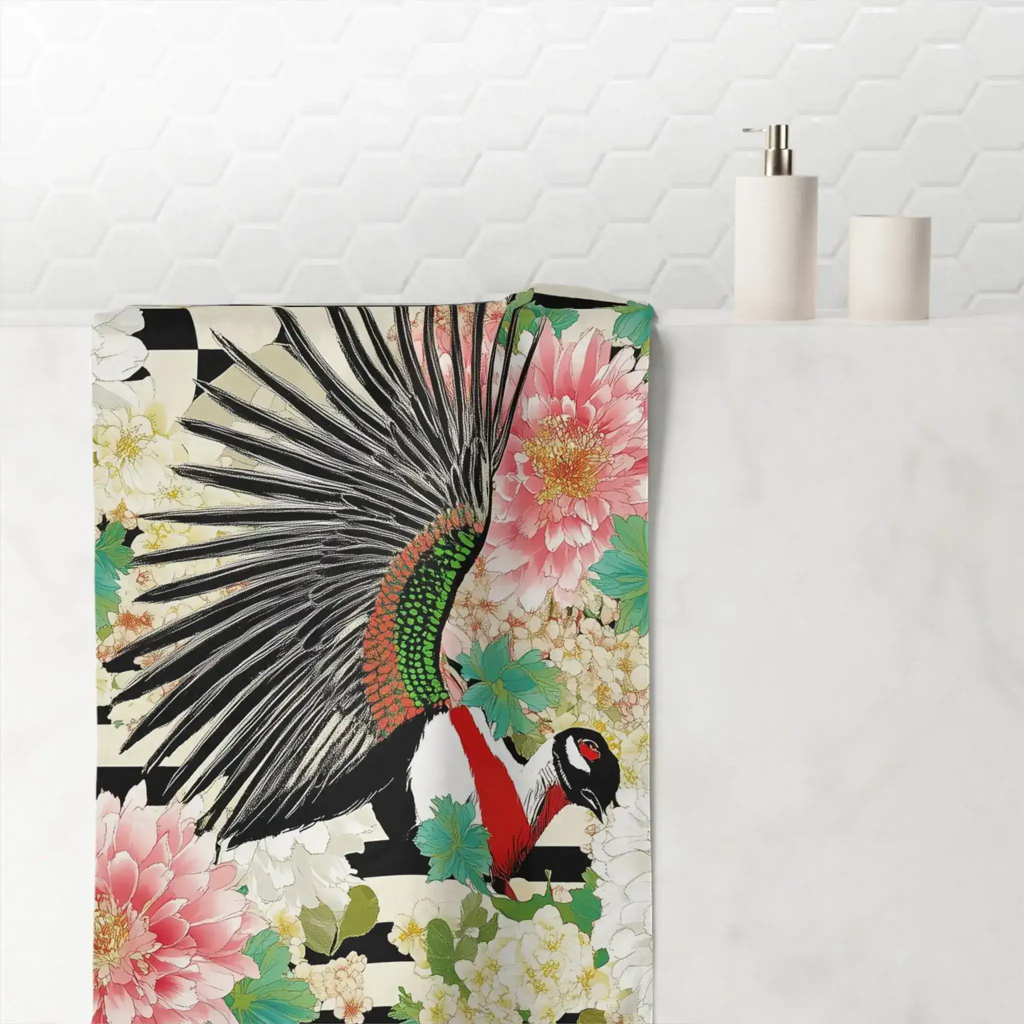 Striped Garden Bird Bath Towel - Image 4