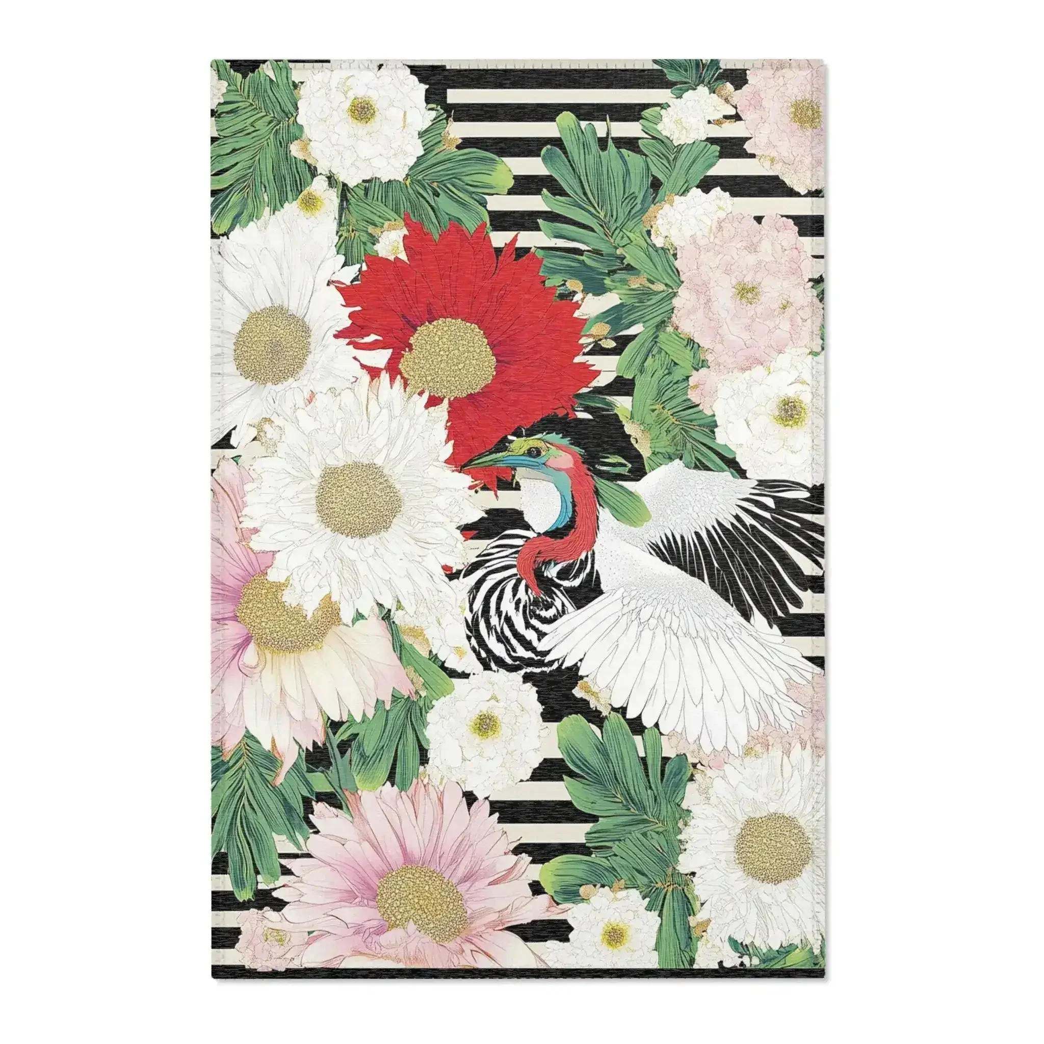 Striped Garden Crane Accent Rug - Image 3