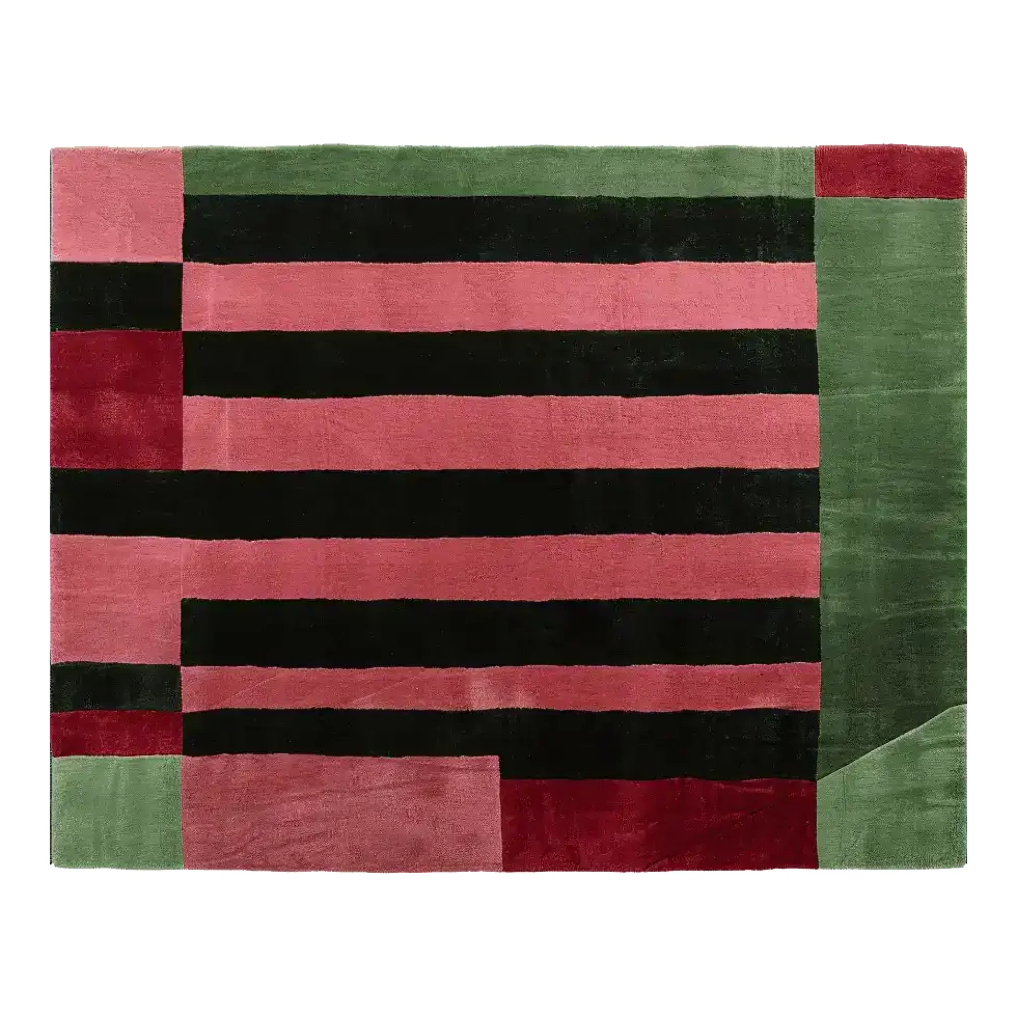 Structured Red Rhythm Hand Tufted Rug - Image 4