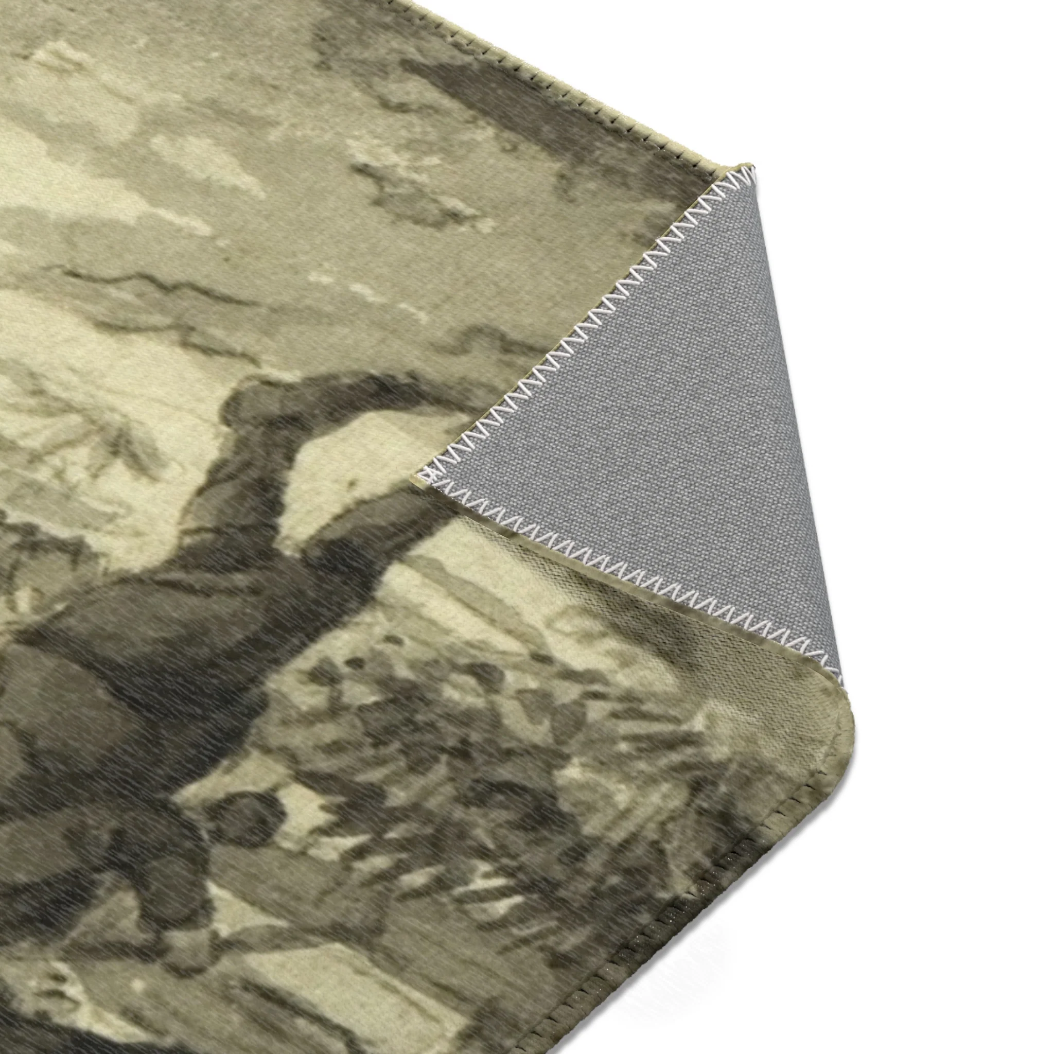 Style of Jacob van Ruisdael - Figures with Baskets on Road | Area Rug - Image 11