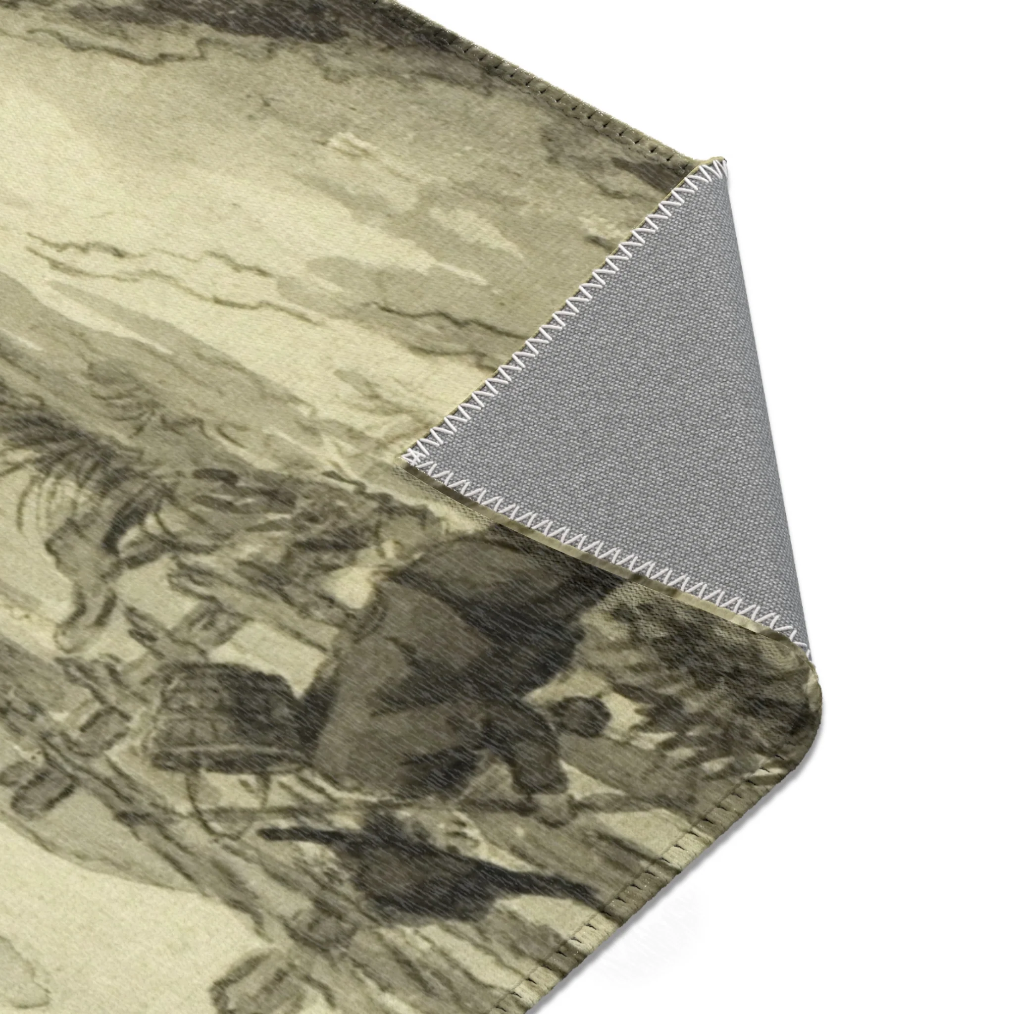 Style of Jacob van Ruisdael - Figures with Baskets on Road | Area Rug - Image 9