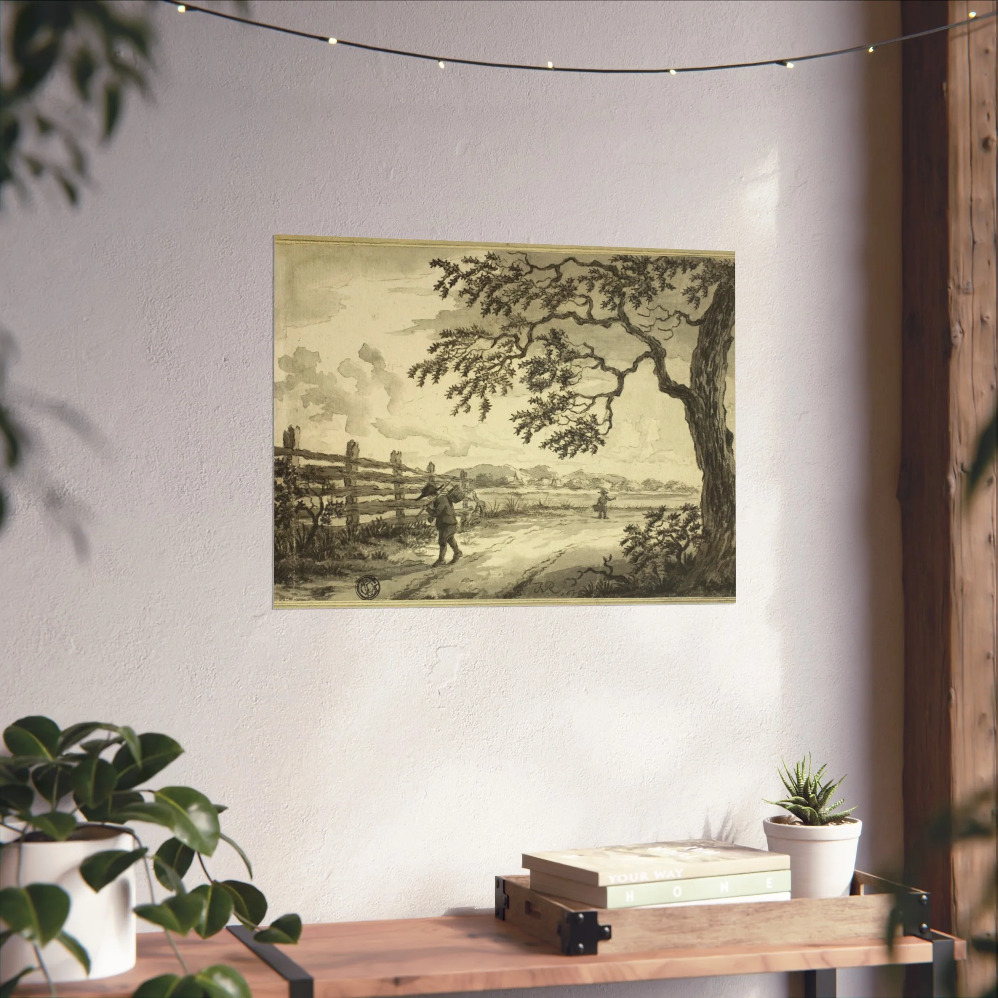 Style of Jacob van Ruisdael - Figures with Baskets on Road | Fine Art Poster - Image 10