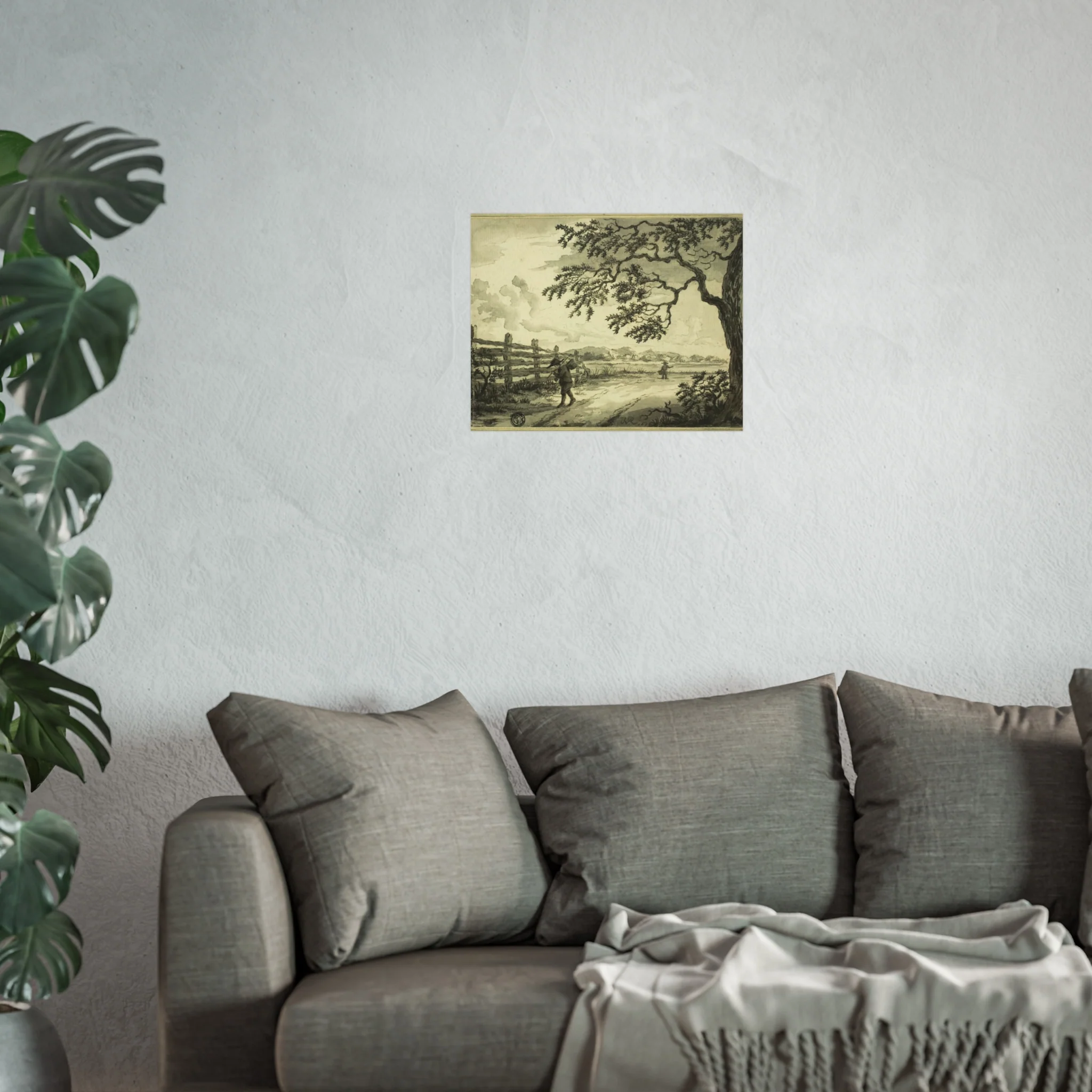 Style of Jacob van Ruisdael - Figures with Baskets on Road | Fine Art Poster - Image 7