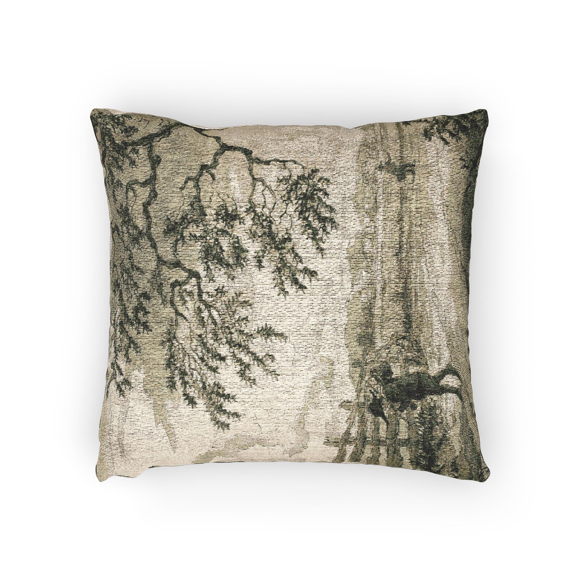 Style of Jacob van Ruisdael - Figures with Baskets on Road | Woven Pillow - Image 2