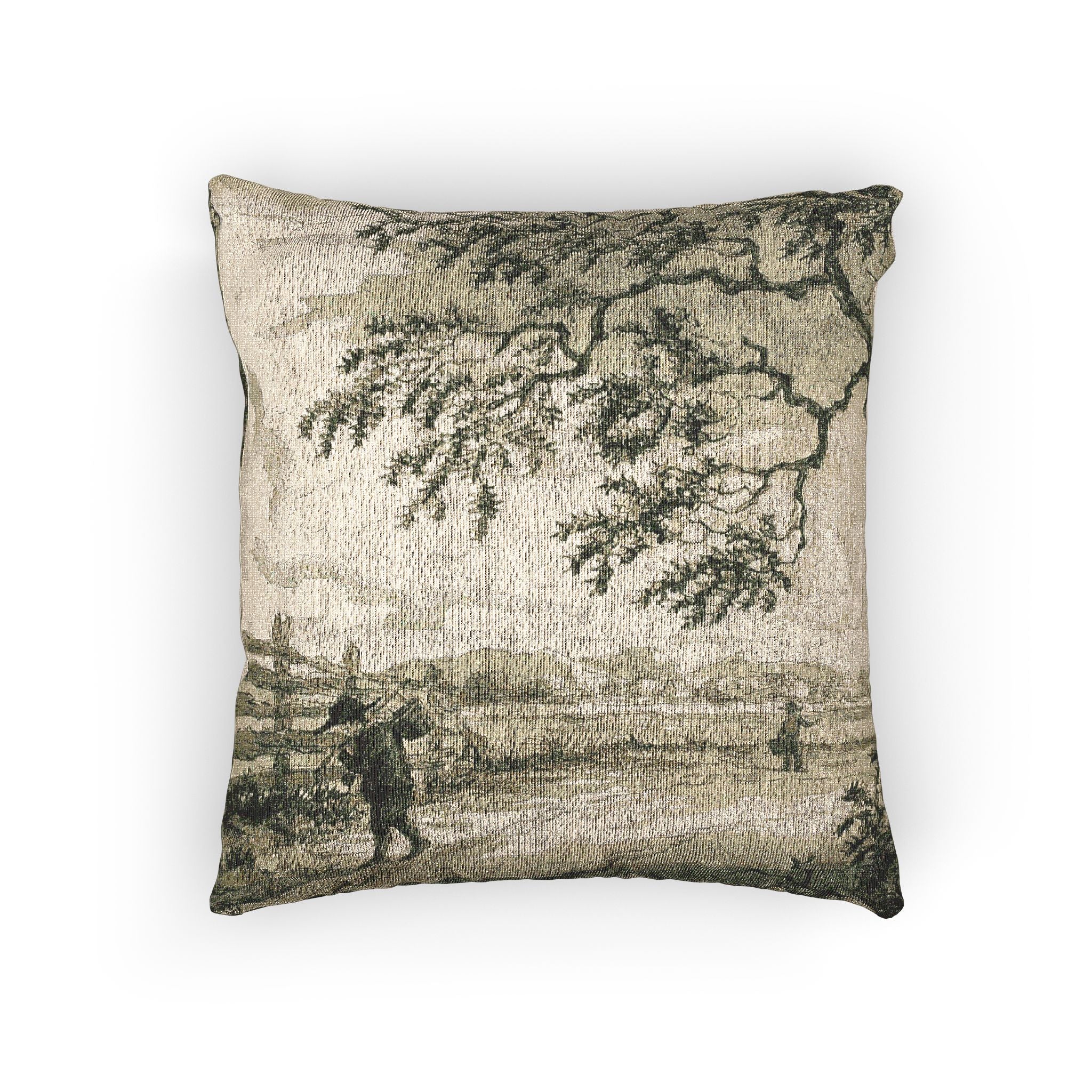 Style of Jacob van Ruisdael - Figures with Baskets on Road | Woven Pillow - Image 3