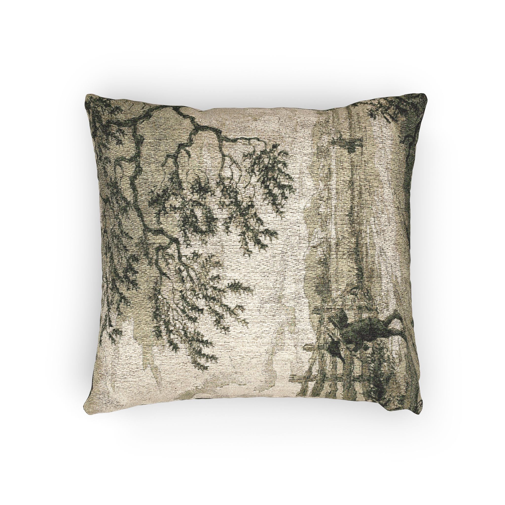 Style of Jacob van Ruisdael - Figures with Baskets on Road | Woven Pillow - Image 4
