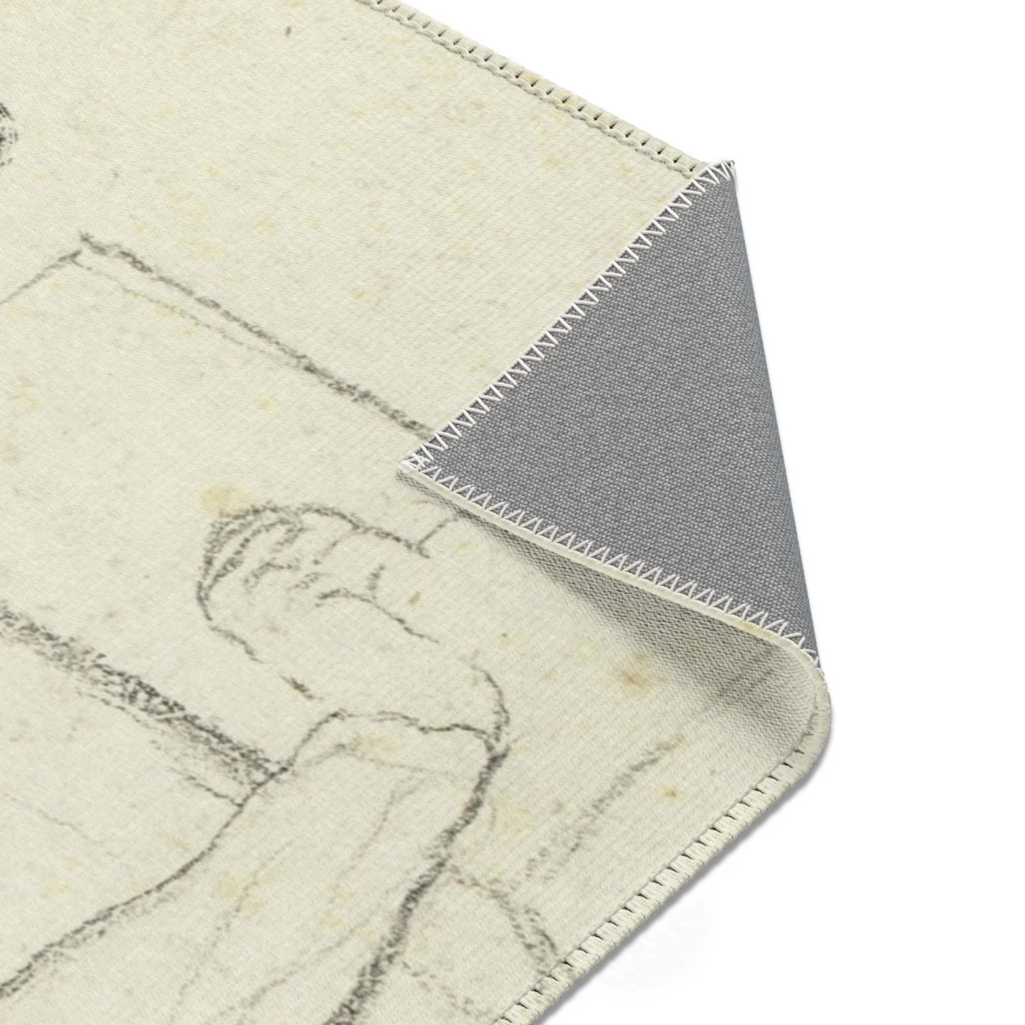 Style of Jacques Louis David - Seated Male Nude | Area Rug - Image 9