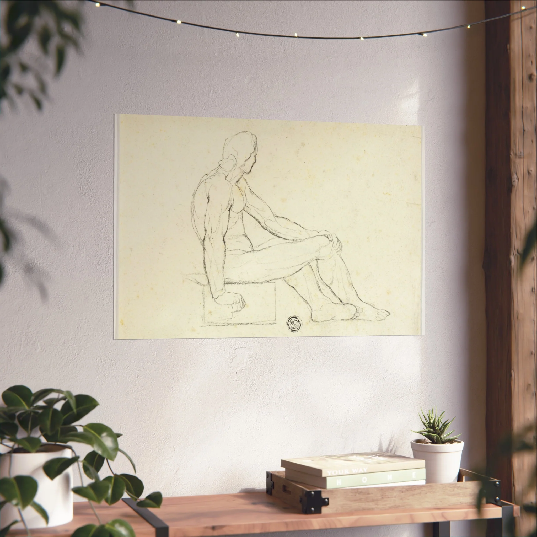Style of Jacques Louis David - Seated Male Nude | Fine Art Poster - Image 12