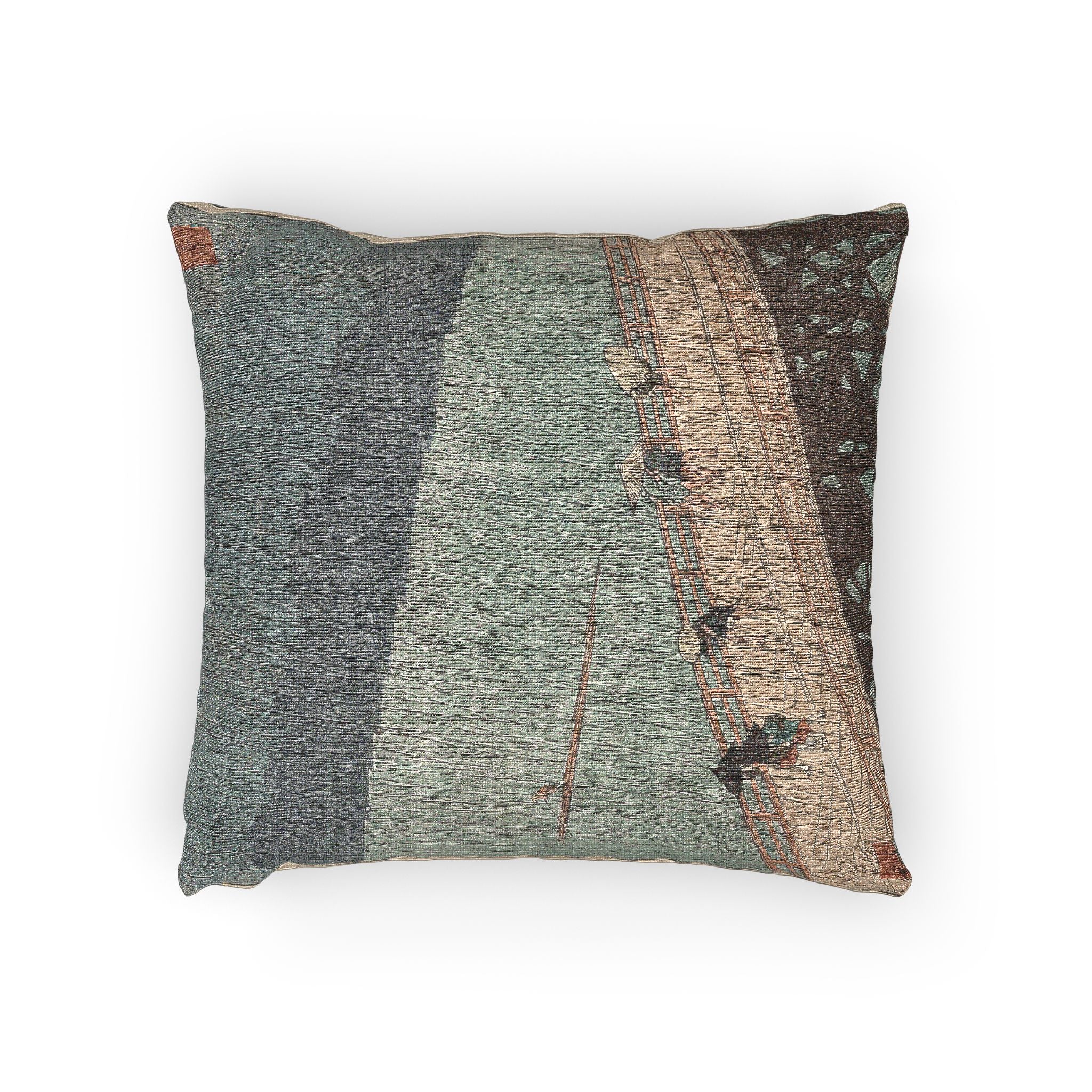 sudden-shower-over-shin-ohashi-bridge-utagawa-hiroshige | Woven Pillow - Image 2