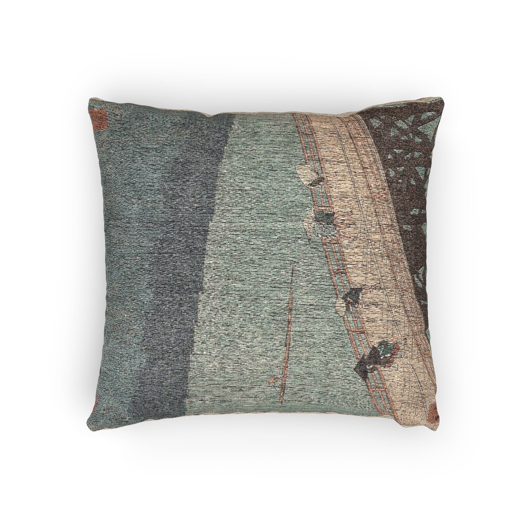sudden-shower-over-shin-ohashi-bridge-utagawa-hiroshige | Woven Pillow - Image 4