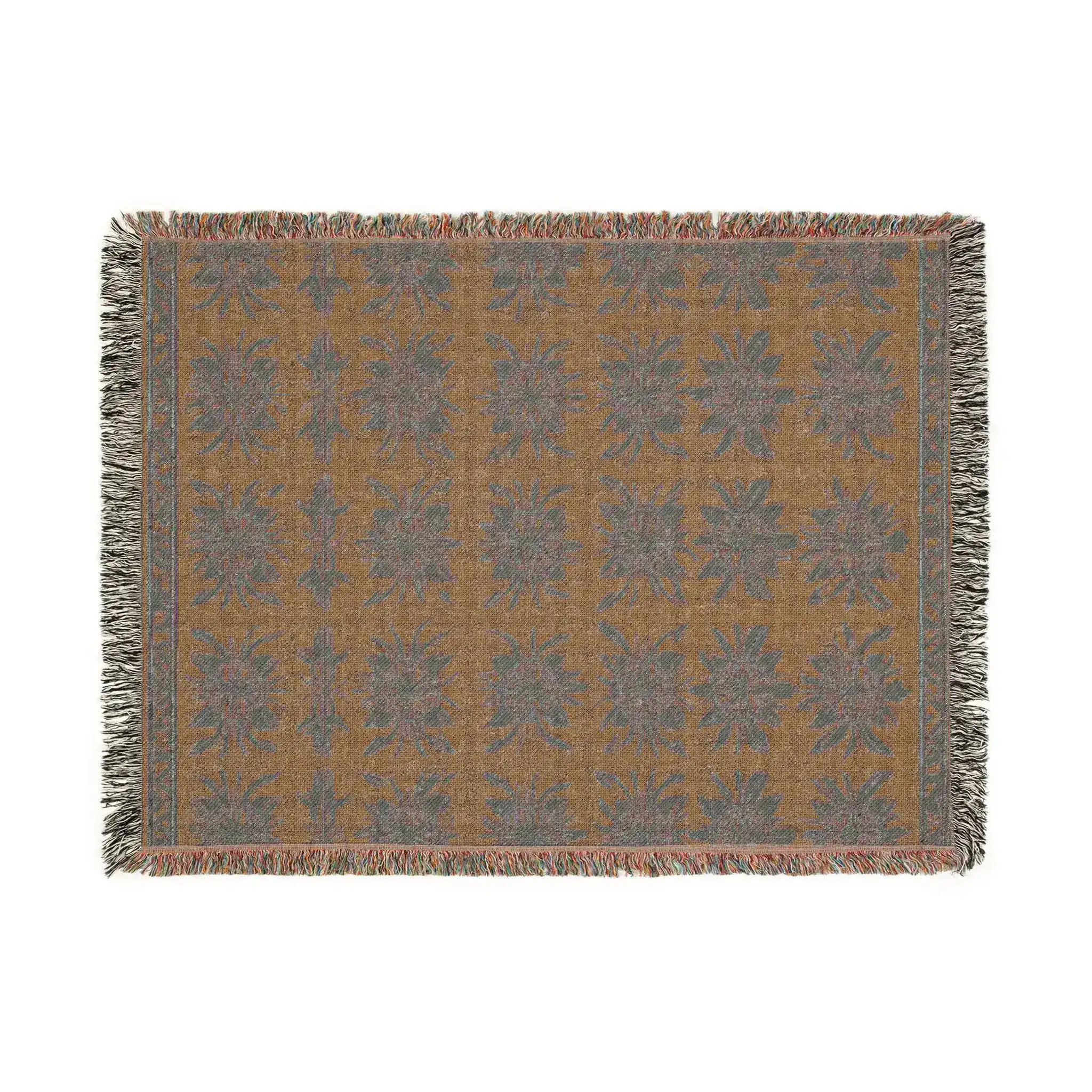 Sunburst Bloom – Geometric Floral Woven Blanket - Image 6
