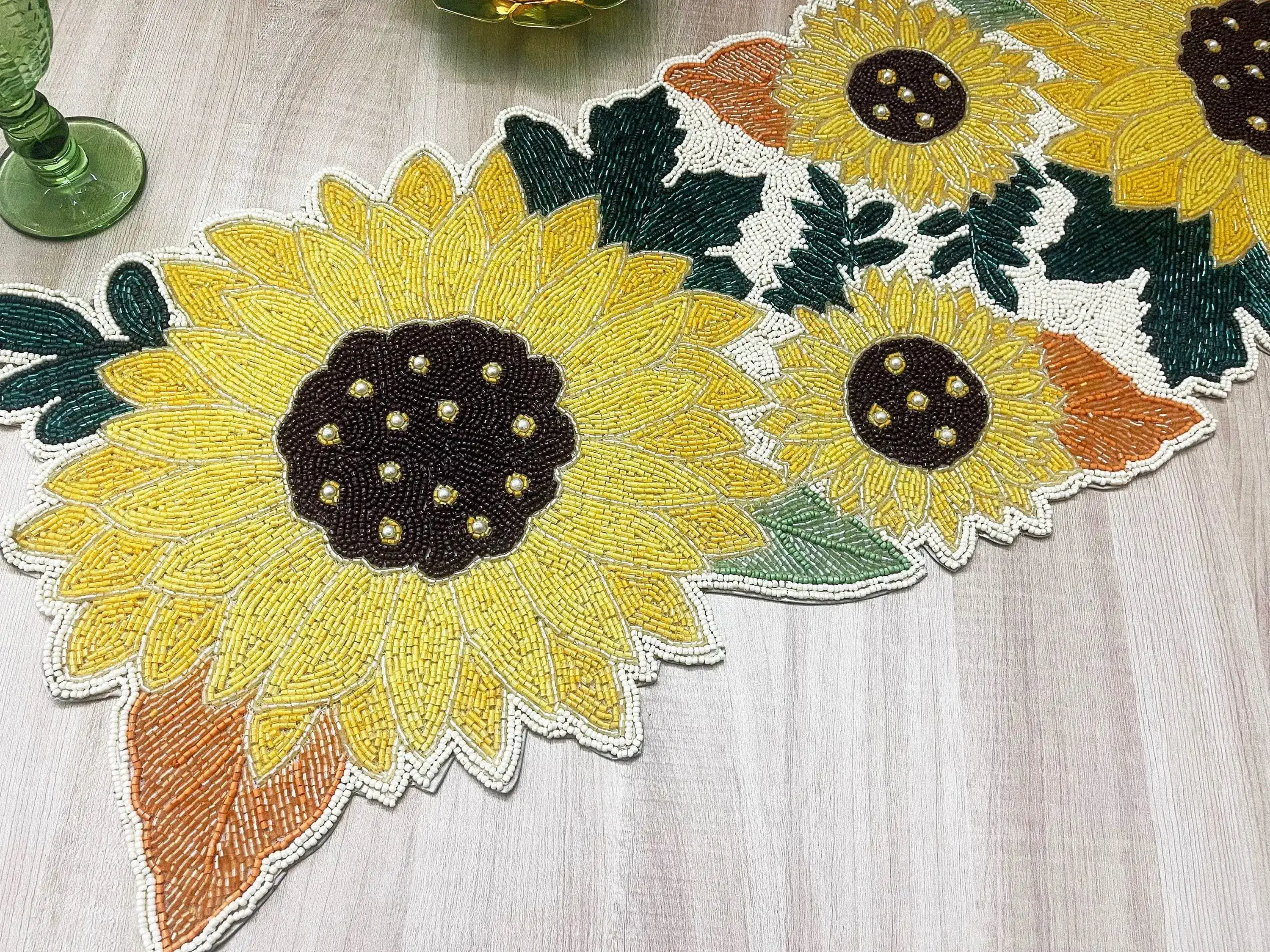 Sunflower Beaded Table Runner - Image 3