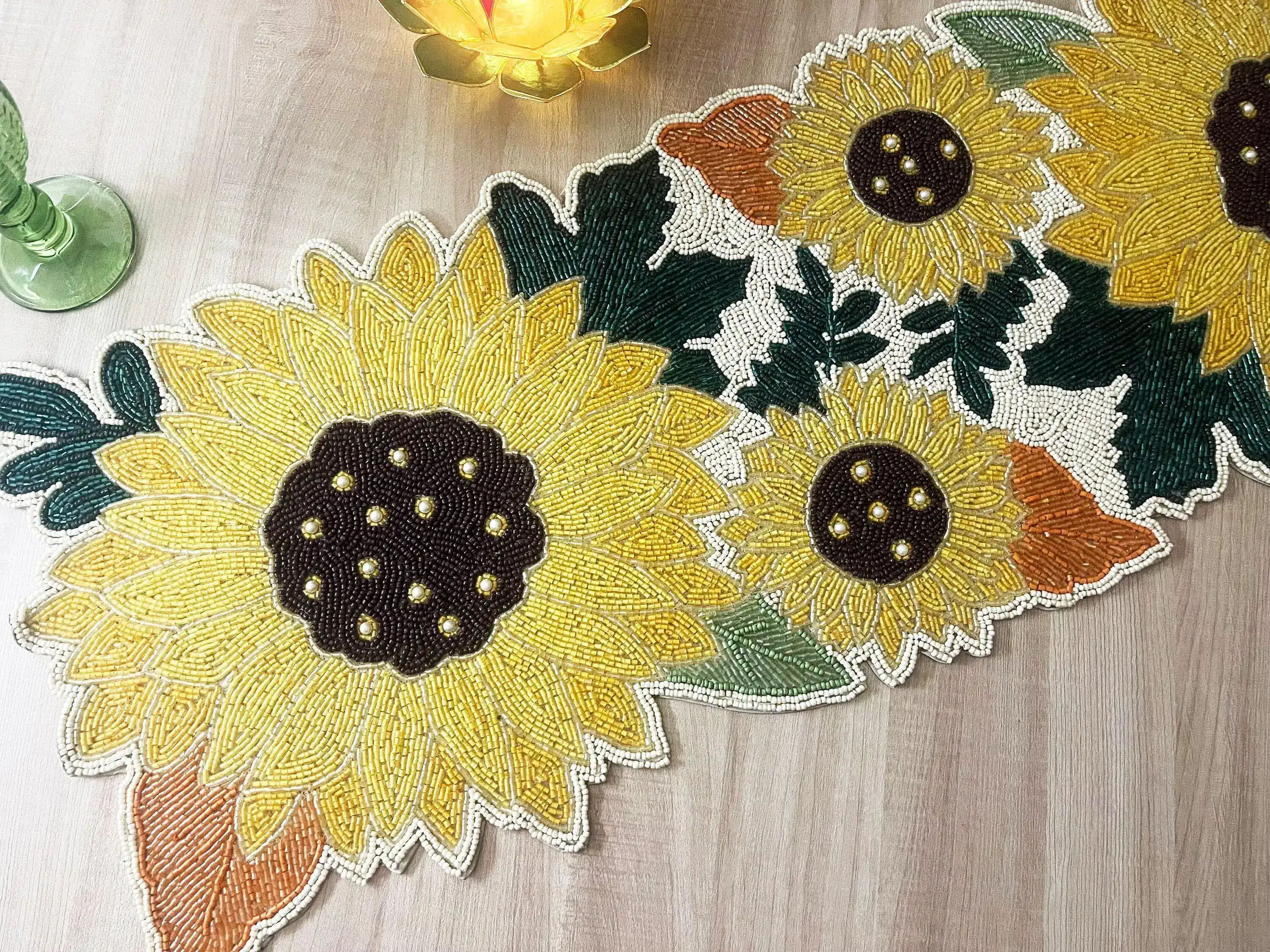 Sunflower Beaded Table Runner - Image 5