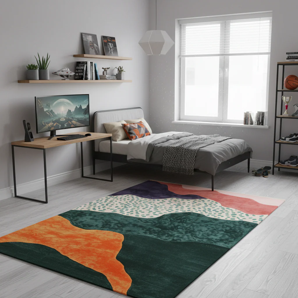 Sunset Cascade Realm Hand Tufted Wool Rug - Image 2