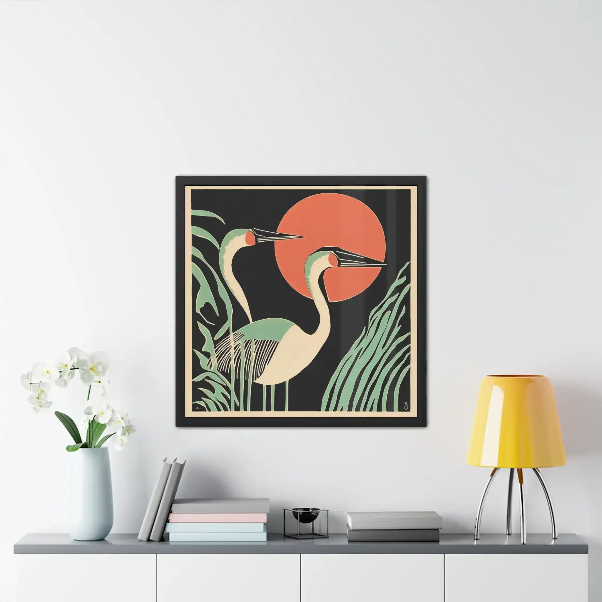 Sunset Cranes - Modern Minimalist Nature Wall Art - Image 6