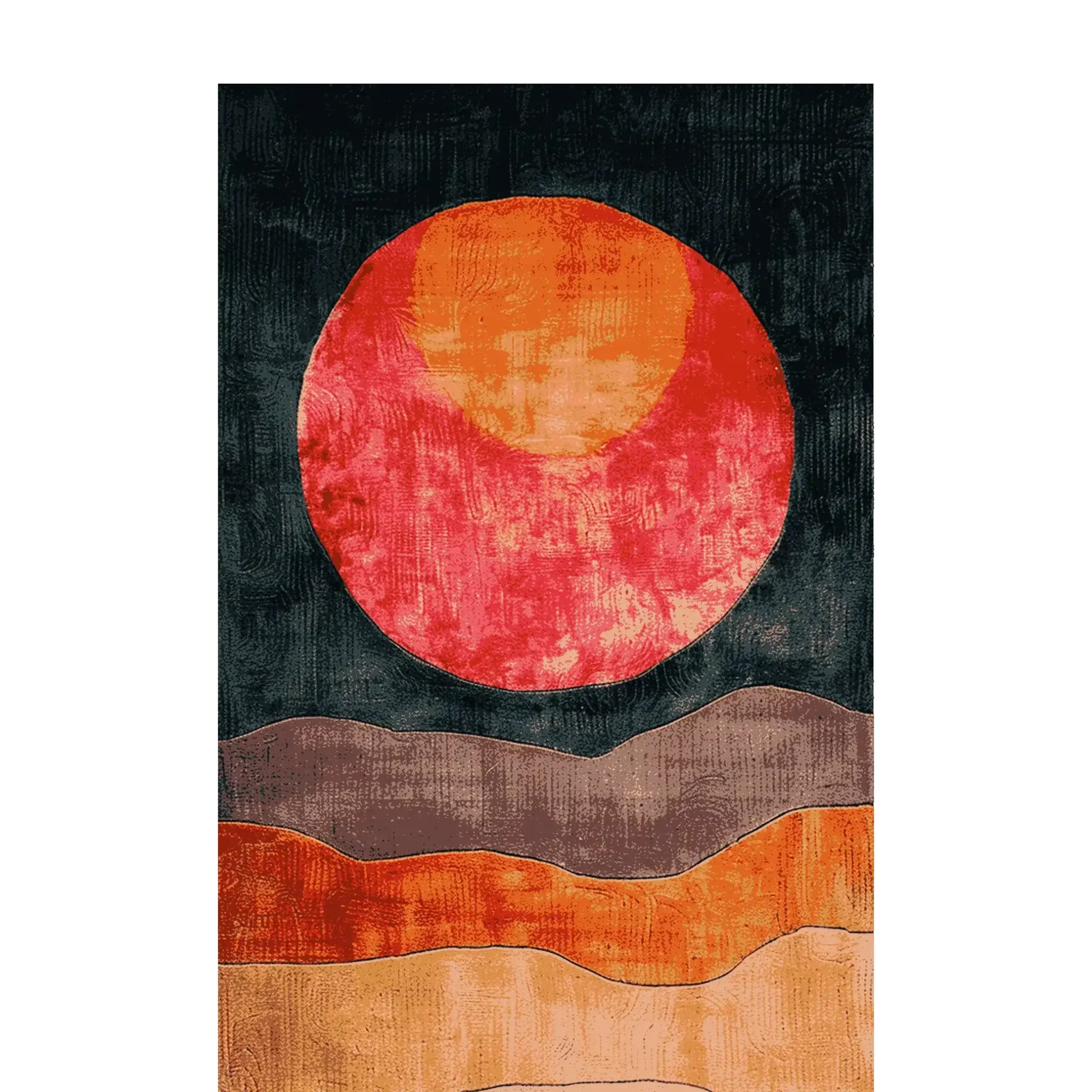 Sunset Horizon Layers Hand Tufted Runner Rug - Image 4