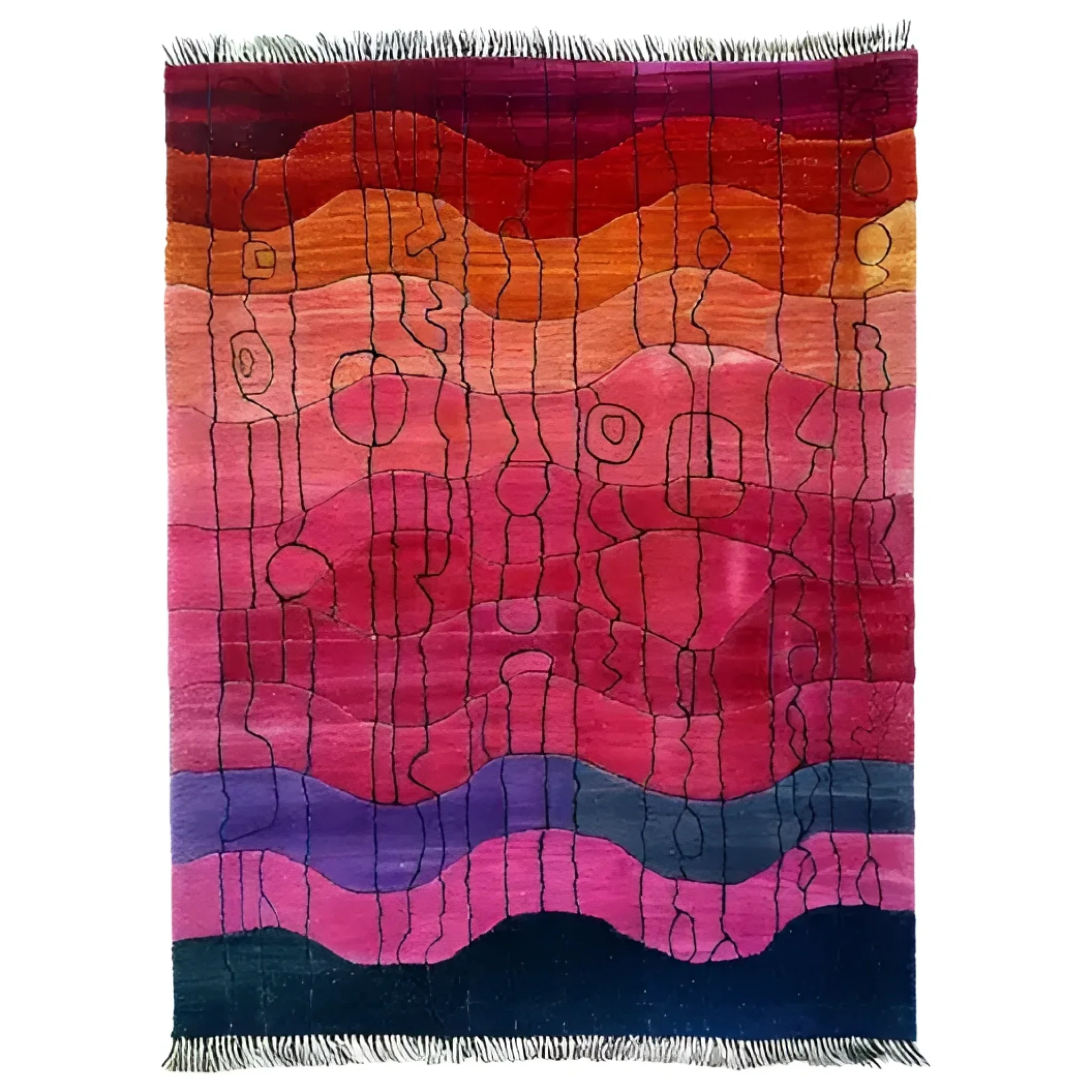Sunset Reverie Viscose Hand Knotted Wool Rug - Image 3