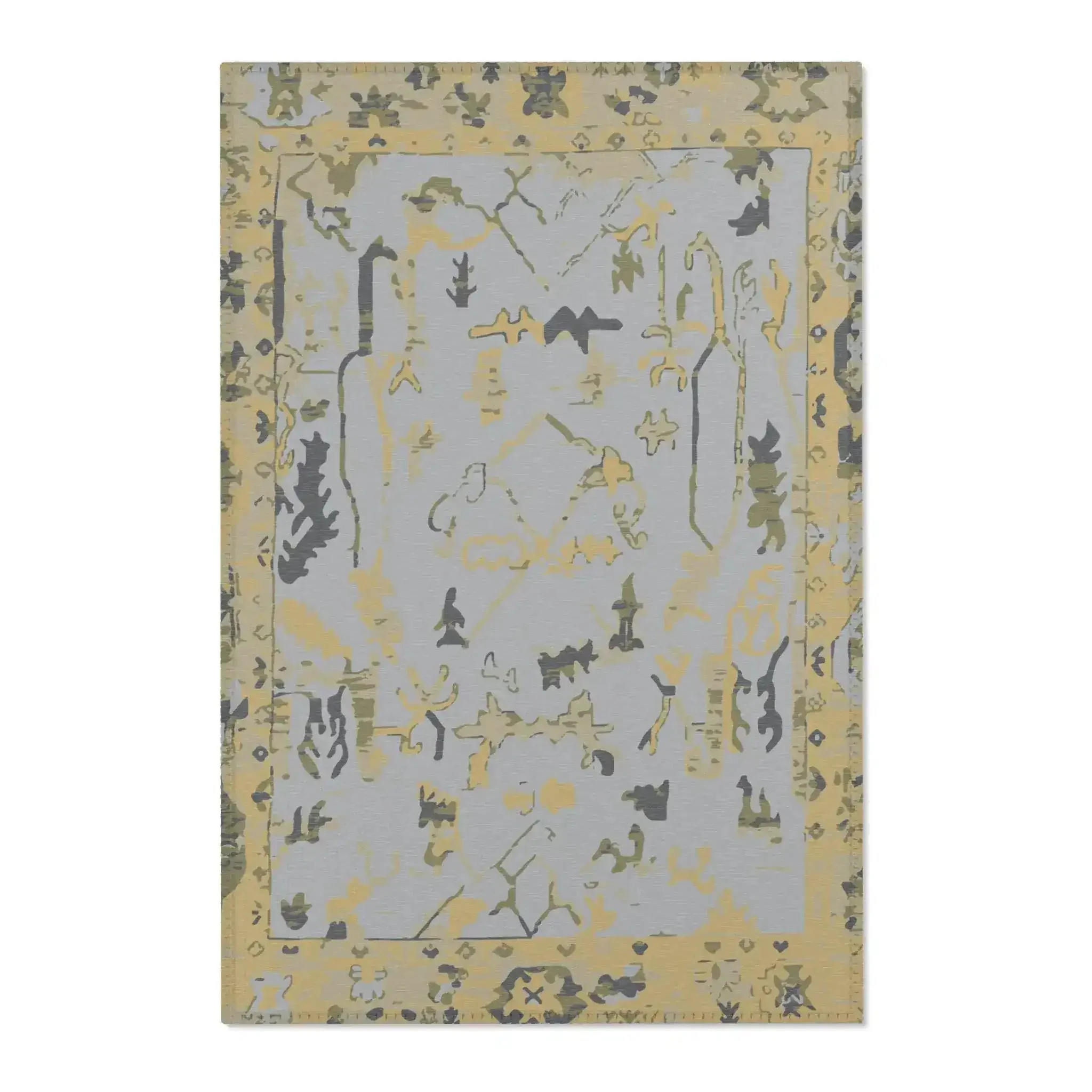 Sunwashed Yellow Tribal Motif Accent Rug - Image 2