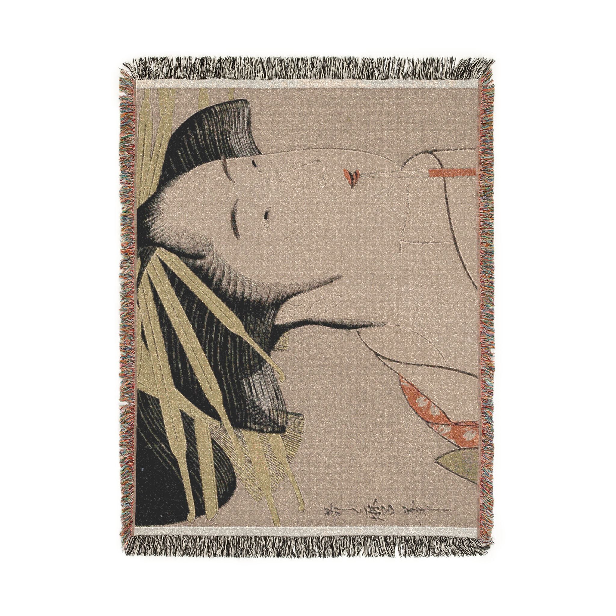 takigawa-of-the-ogiya-eastern-beauties-kitagawa-utamaro | Woven Tapestry Blanket - Image 11