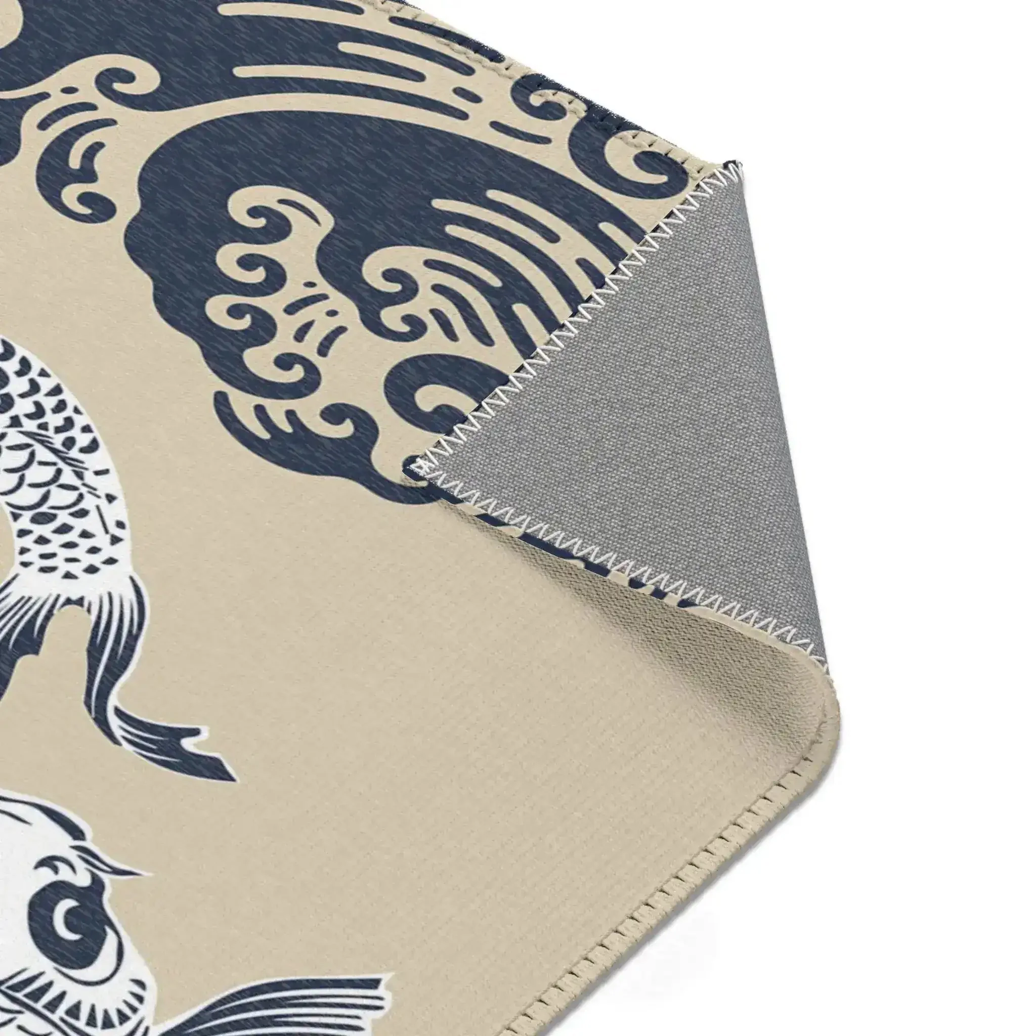 Tan & Navy Koi Wave Accent Rug - Image 5