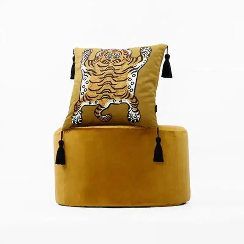 Tassel Tibetan Tiger Throw Pillow Cover - Image 4