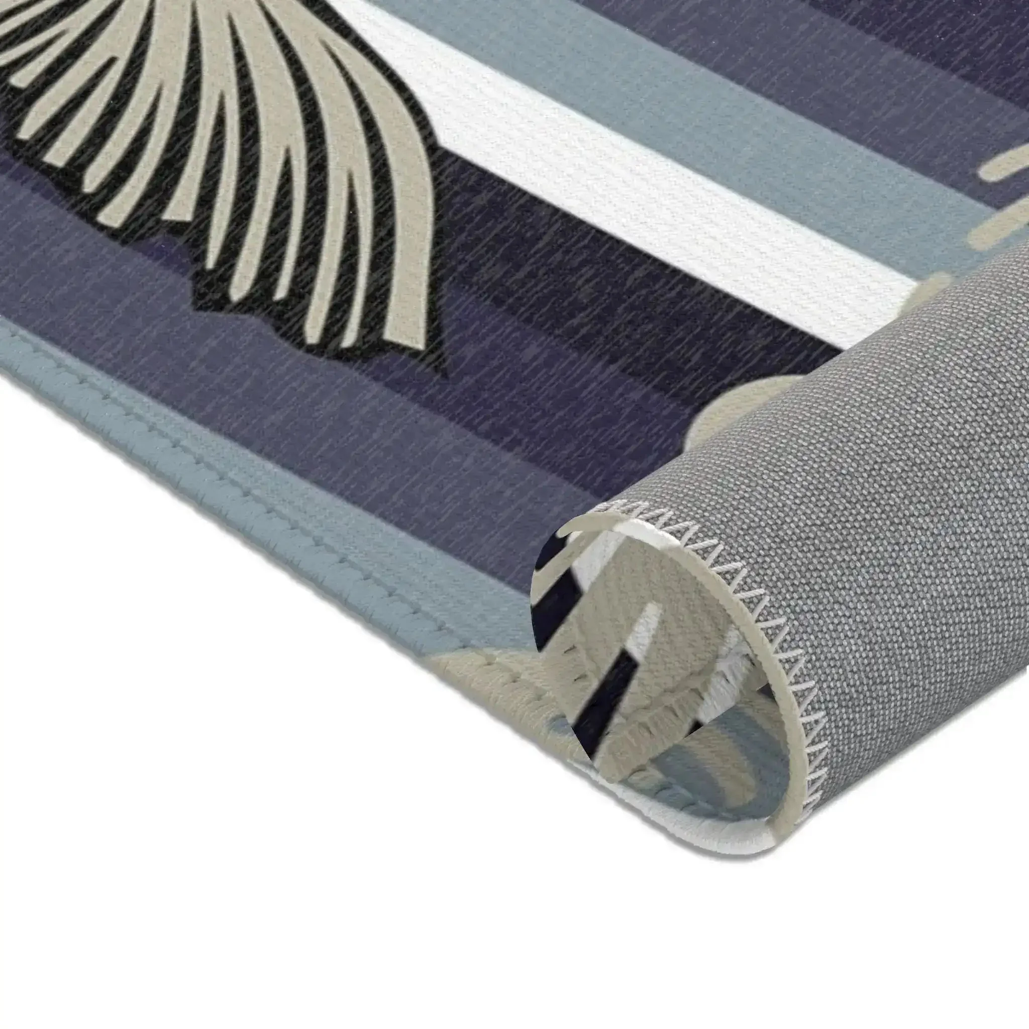 Taupe & Navy Koi Wave Accent Rug - Image 9