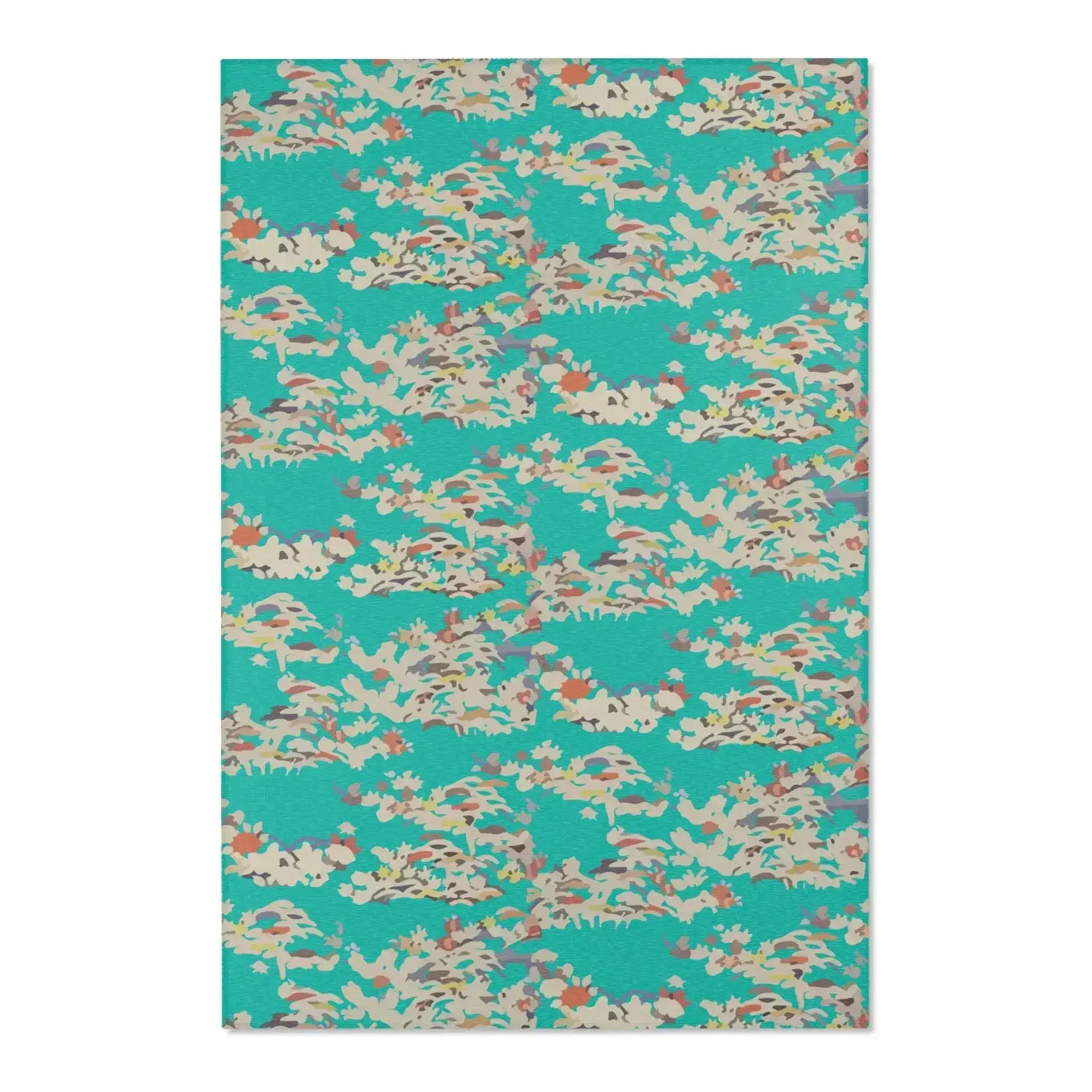 Teal Coral Reef Abstract Accent Rug - Image 3